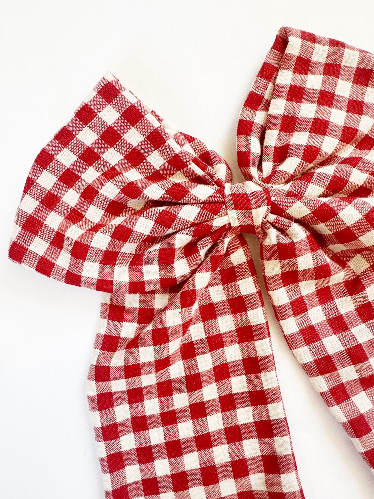 POWER Hair Bow in red gingham