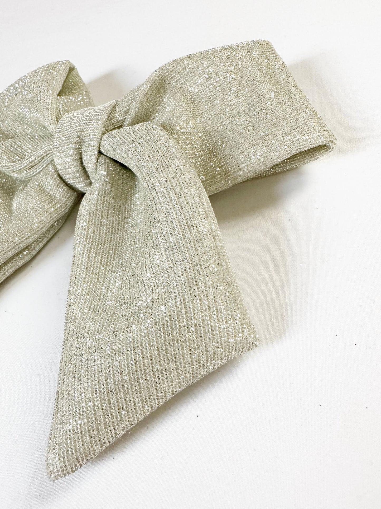 Hair Bow in silver glitter