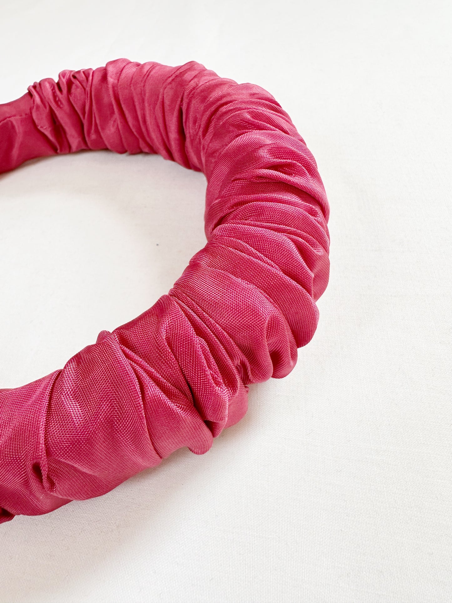 Ruffle Headband in raspberry pink
