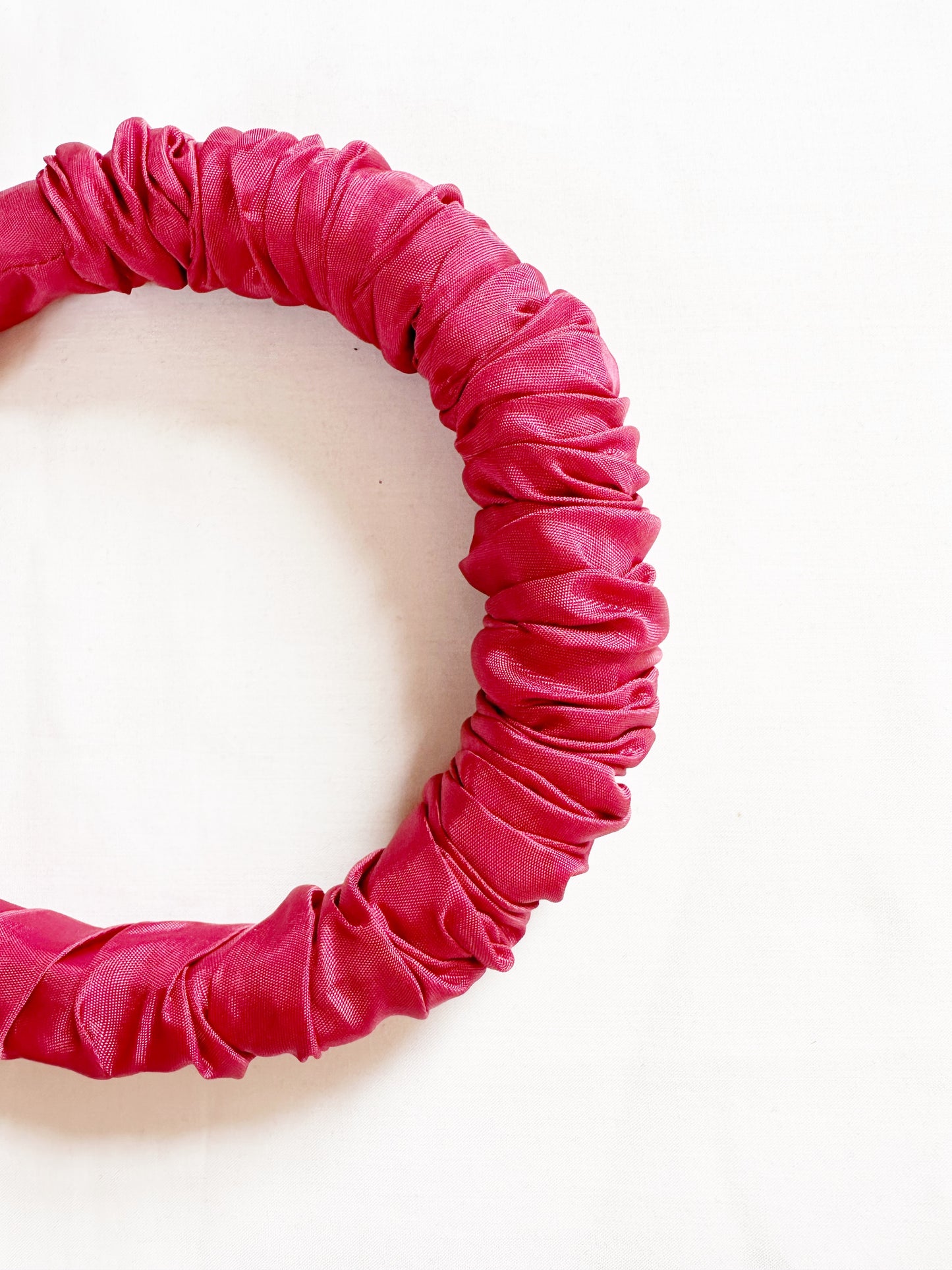 Ruffle Headband in raspberry pink