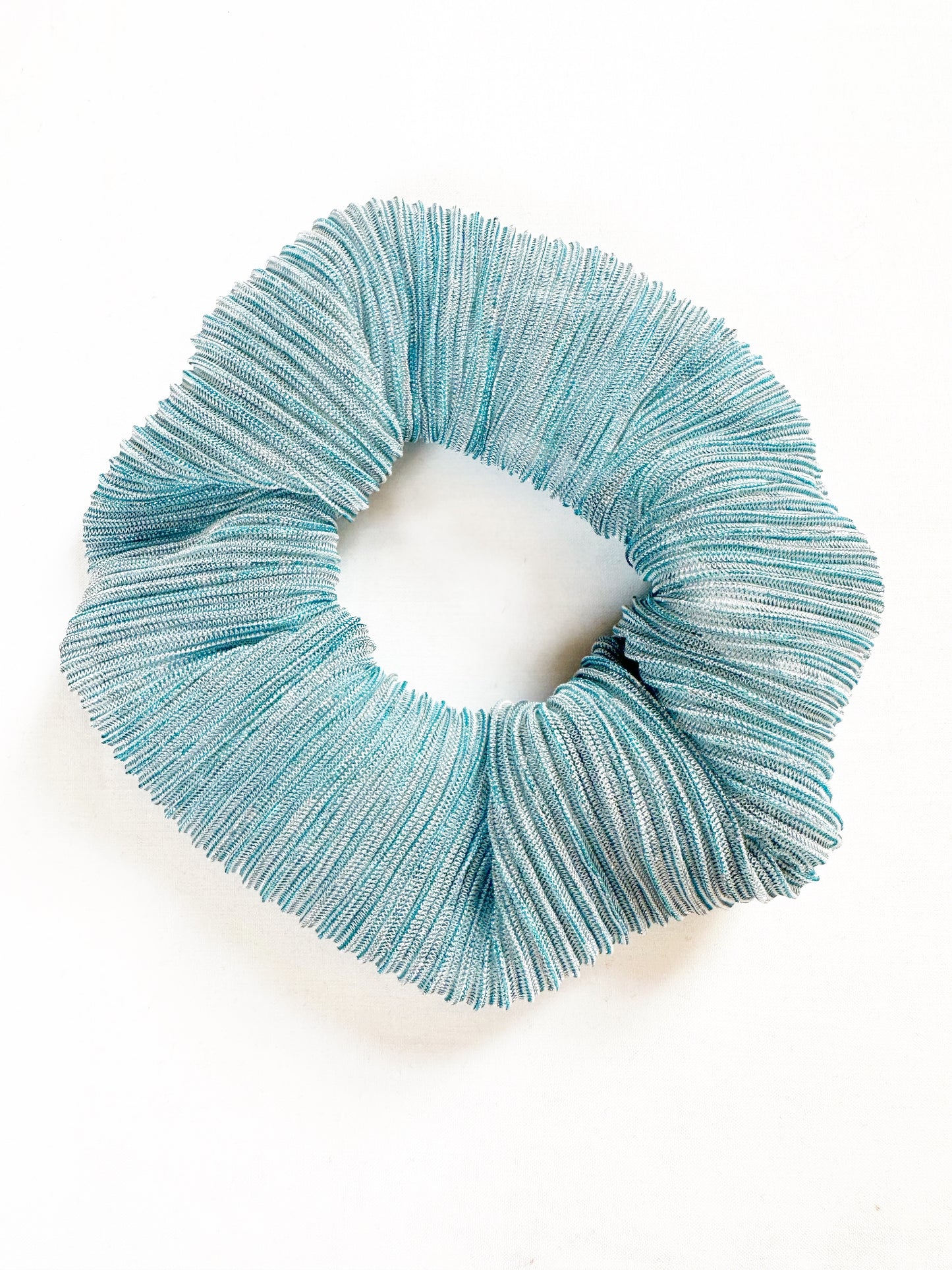OG scrunchie in blue sparkly plissé