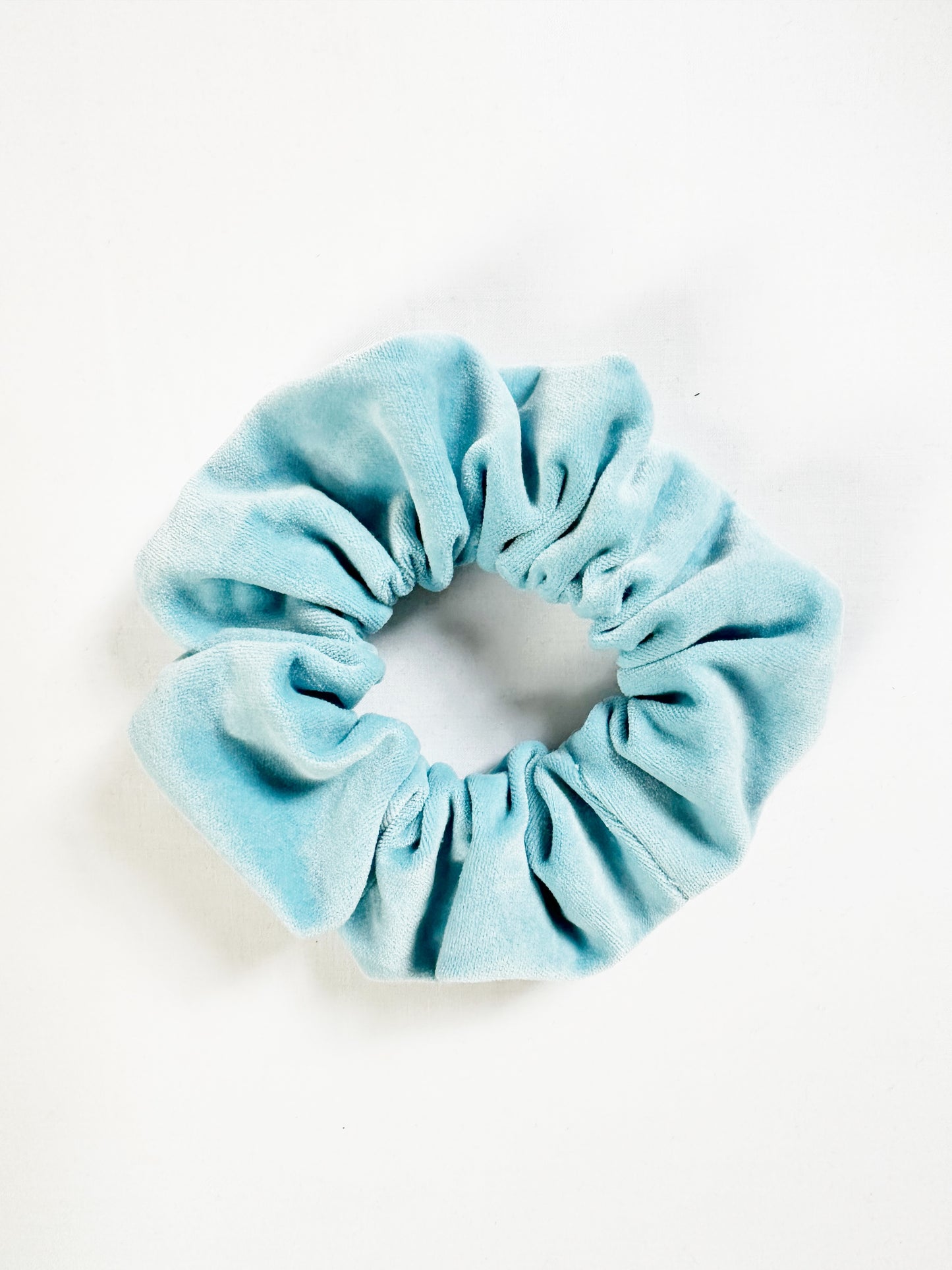 OG scrunchie in icy blue velvet