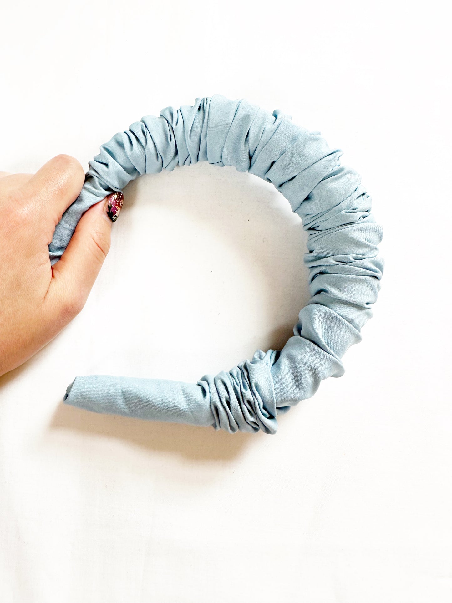 Ruffle Headband in icy blue