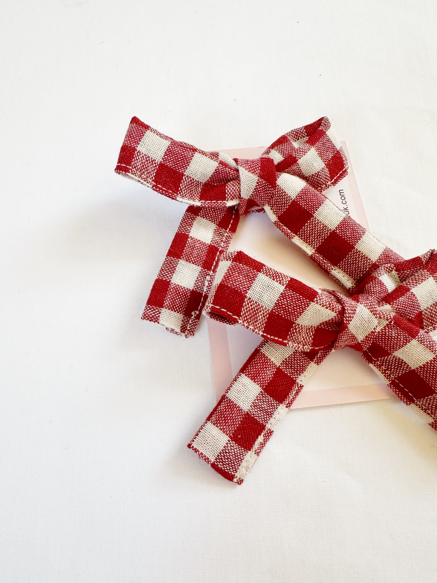 Bonnie mini hair bows in red gingham