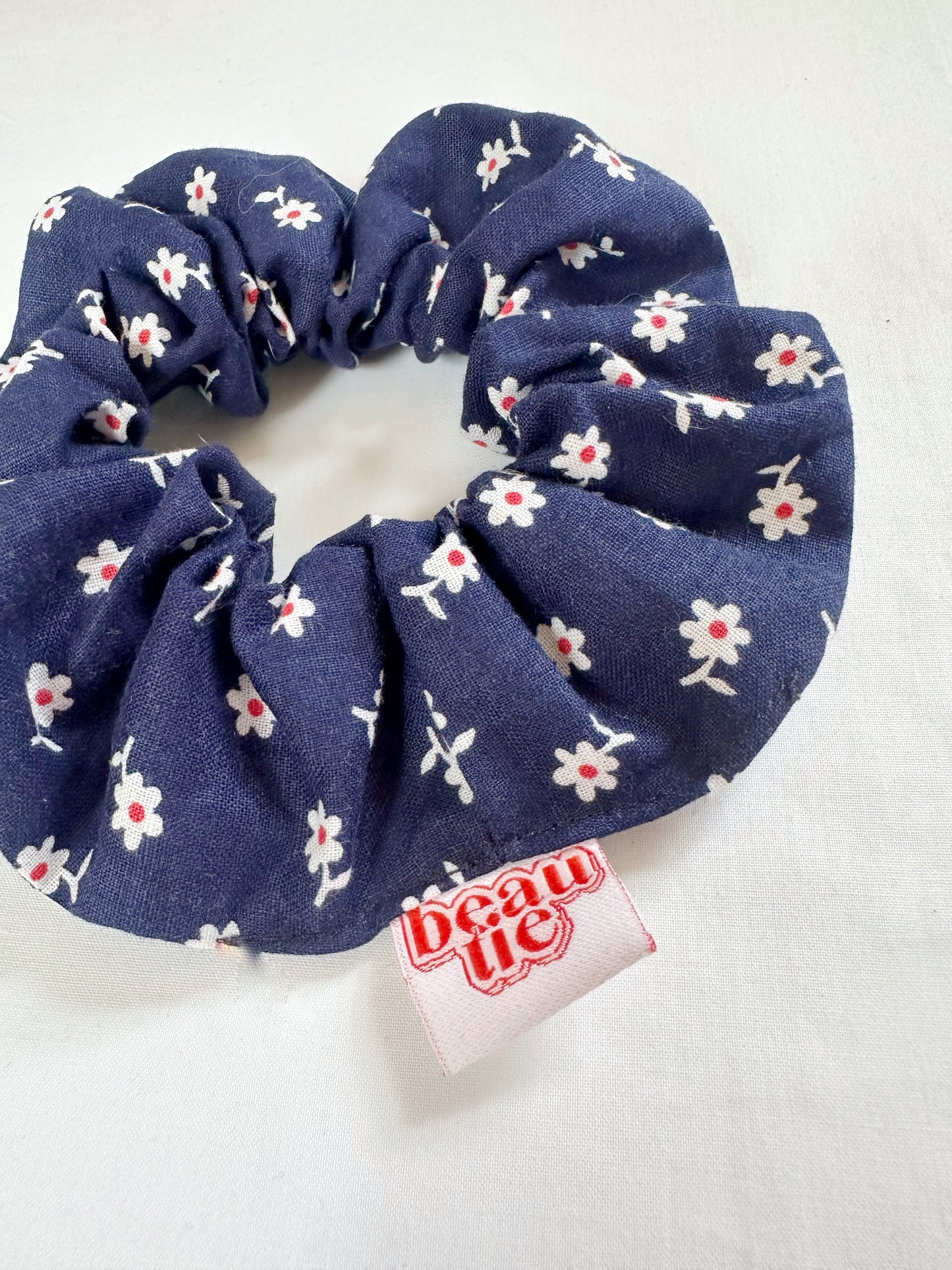OG scrunchie in vintage navy floral