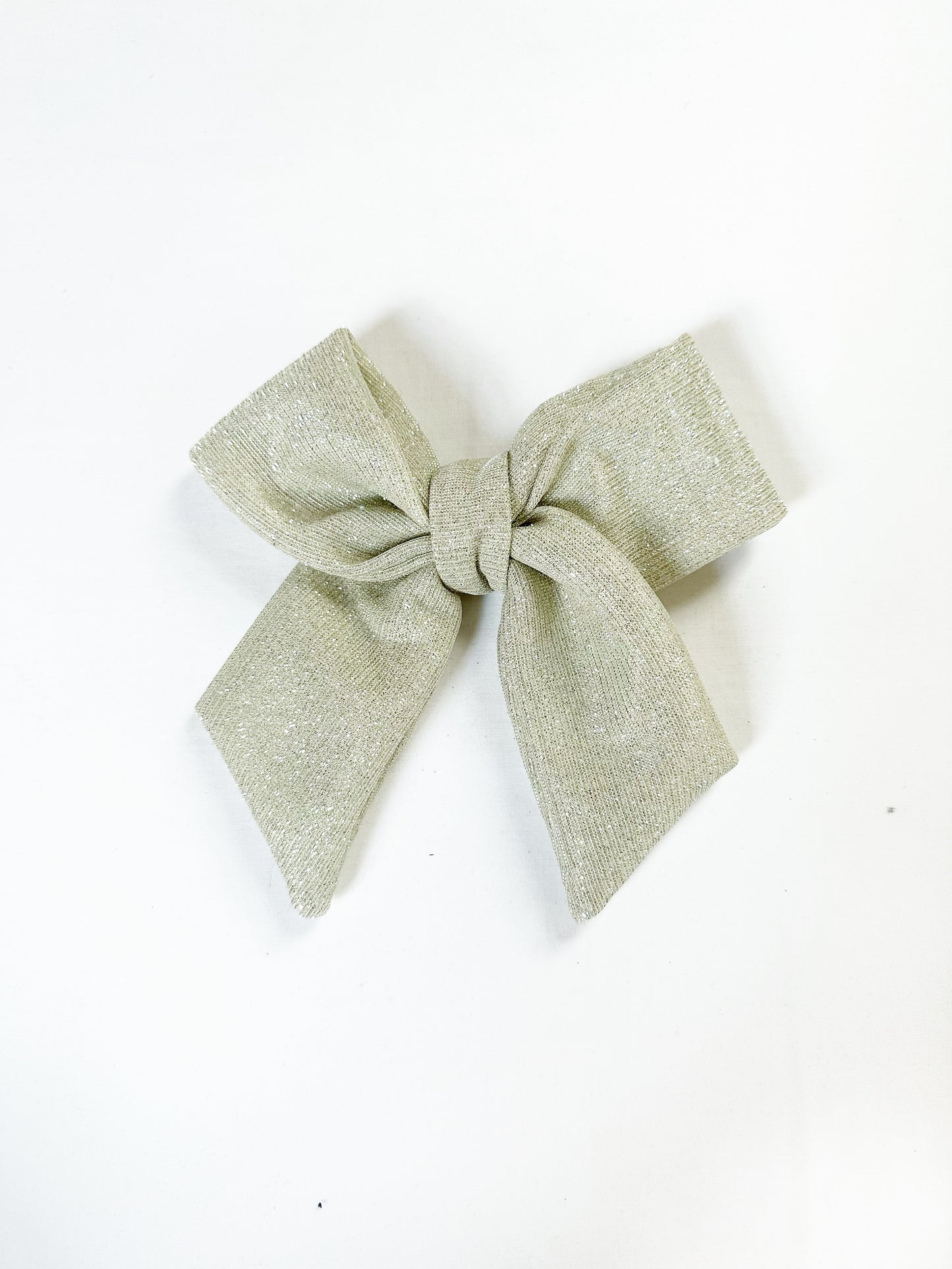 Hair Bow in silver glitter