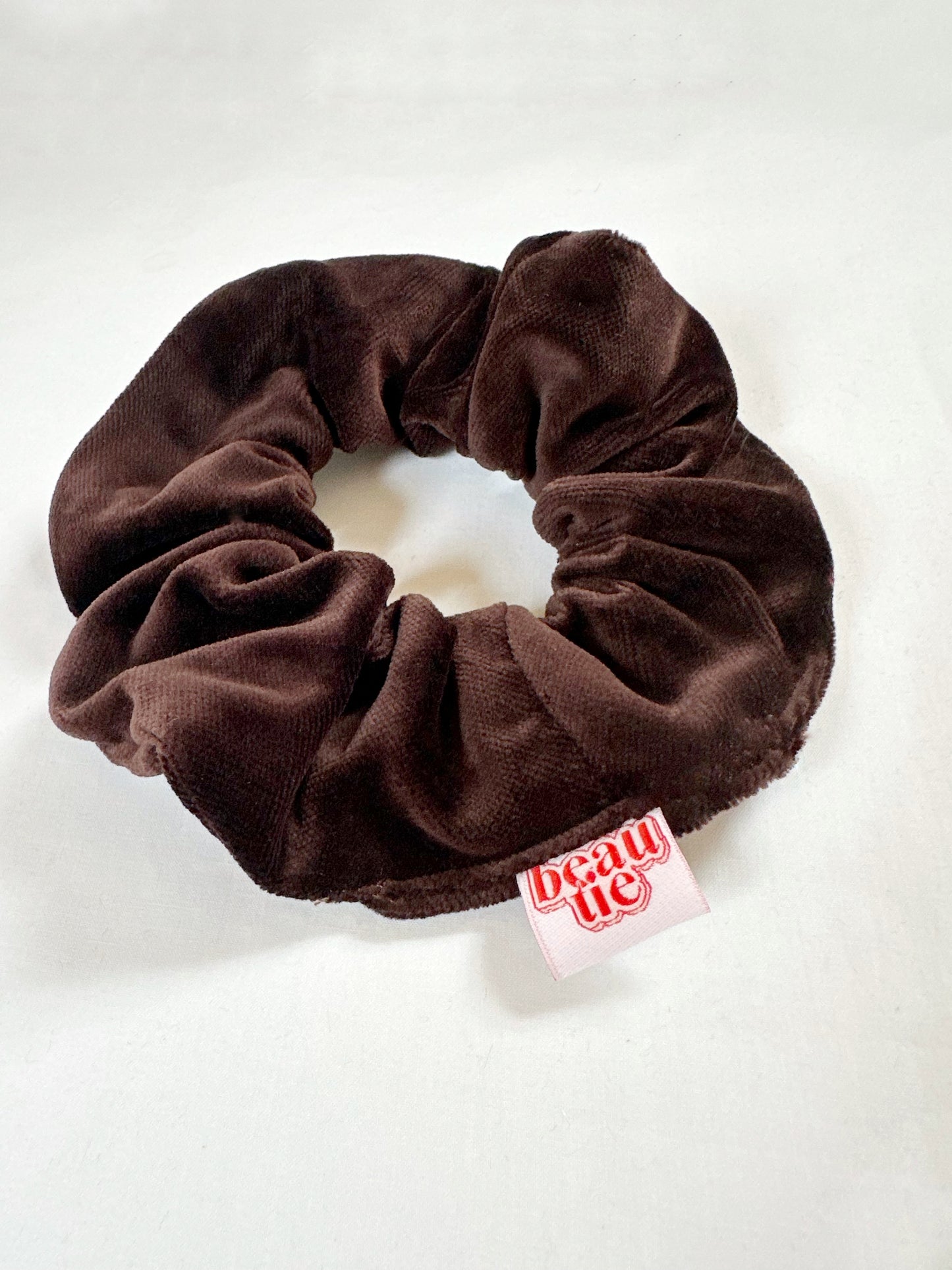 OG scrunchie in vintage brown velvet