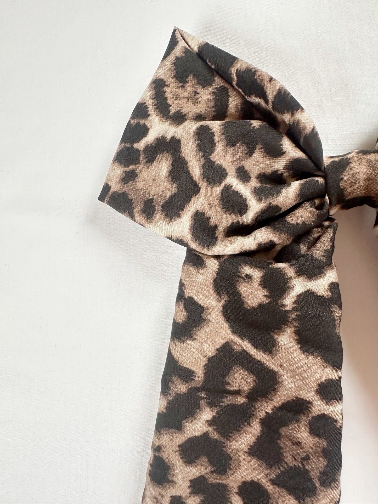 Power Hair Bow in leopard print