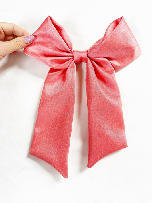POWER Hair Bow in flamingo pink