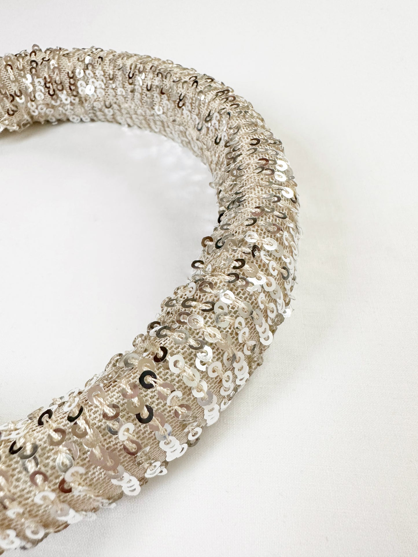 Classic Headband in silver sequins