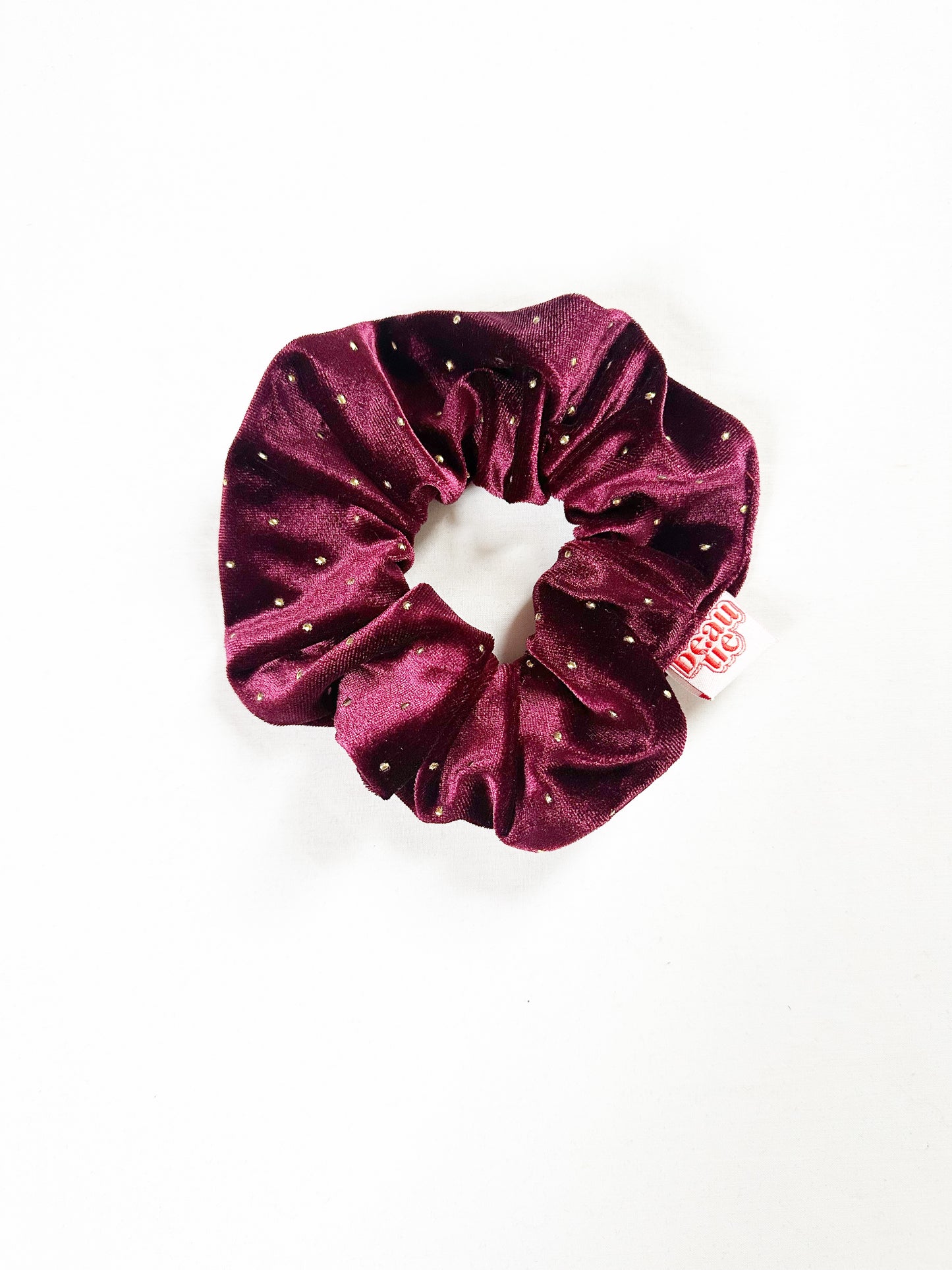 OG scrunchie in burgundy studded velvet