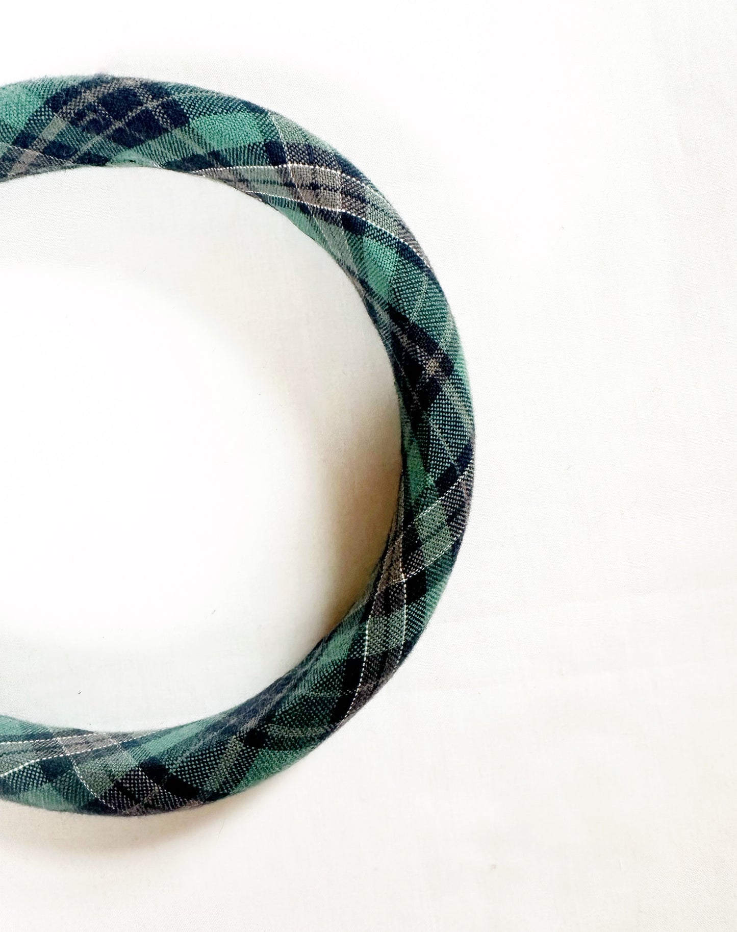 Classic Headband in green tartan