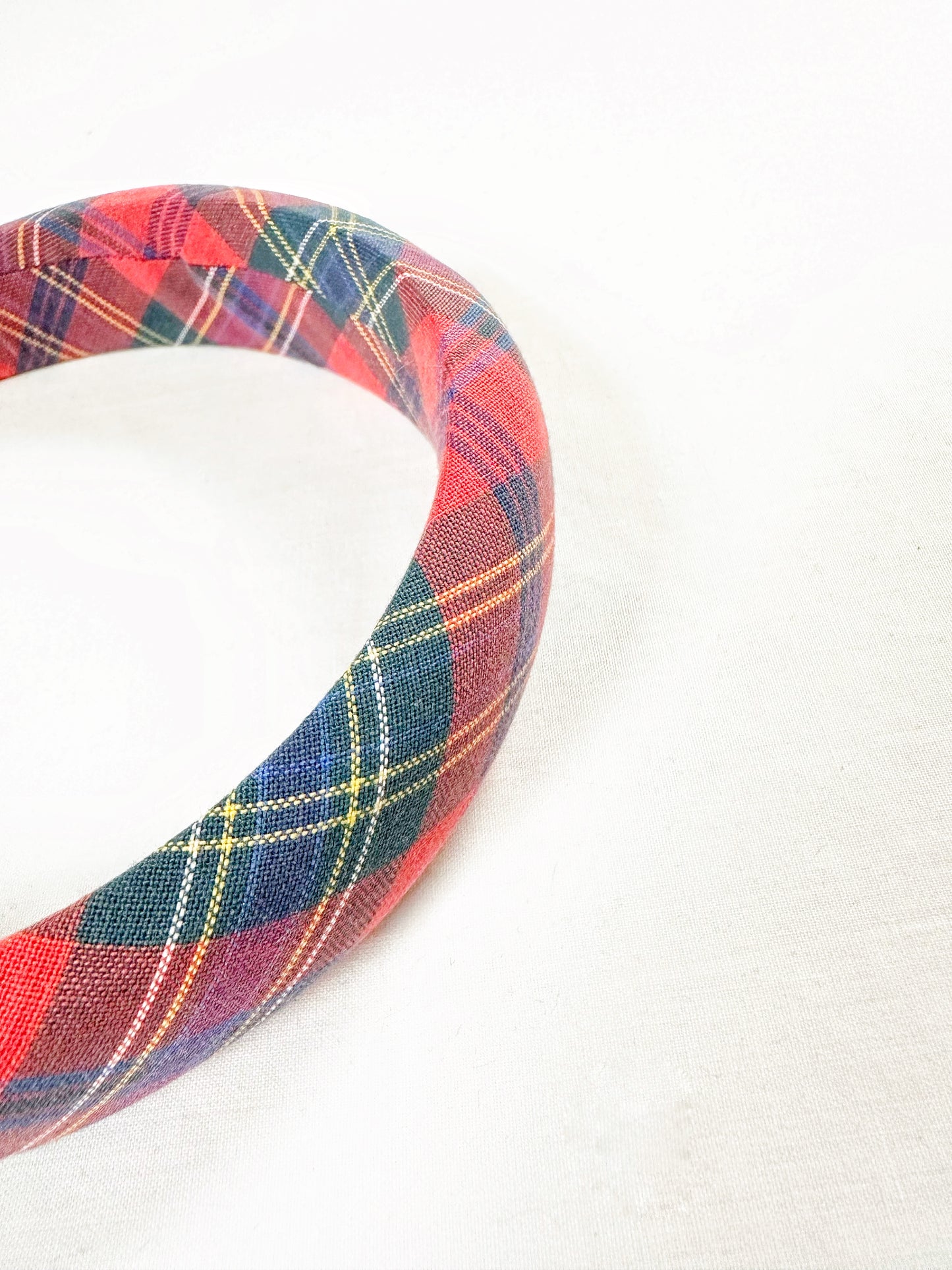 Classic Headband in red and green tartan