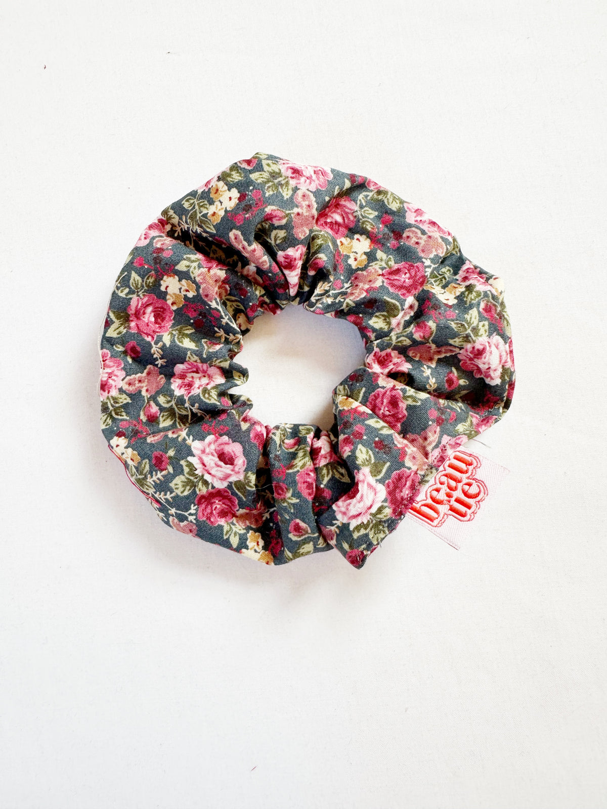 Mini scrunchie in pink roses