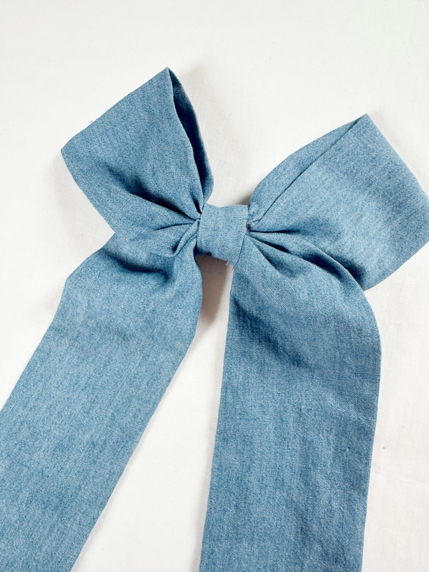 POWER Hair Bow in denim blue