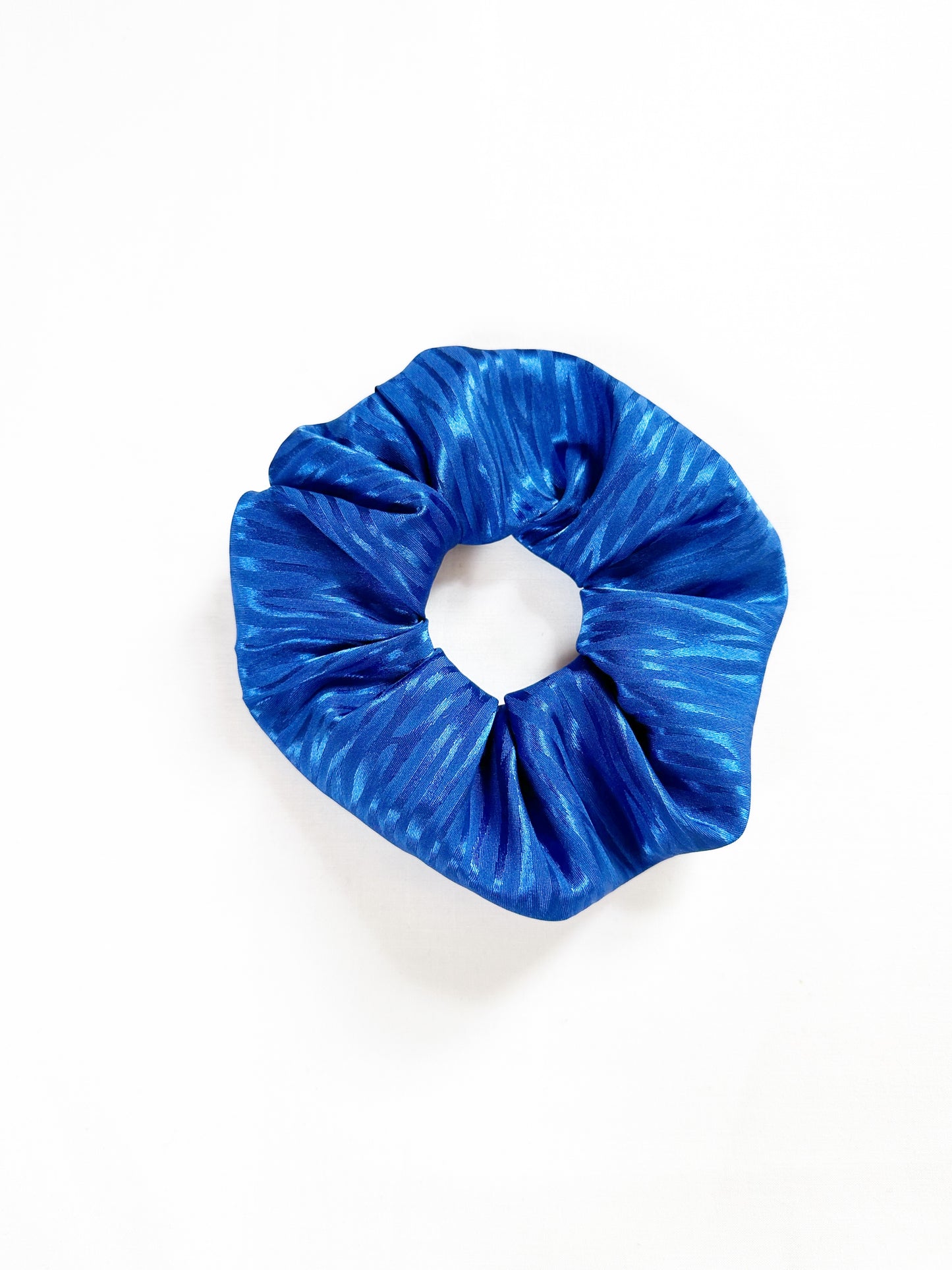 OG scrunchie in electric blue silky zebra