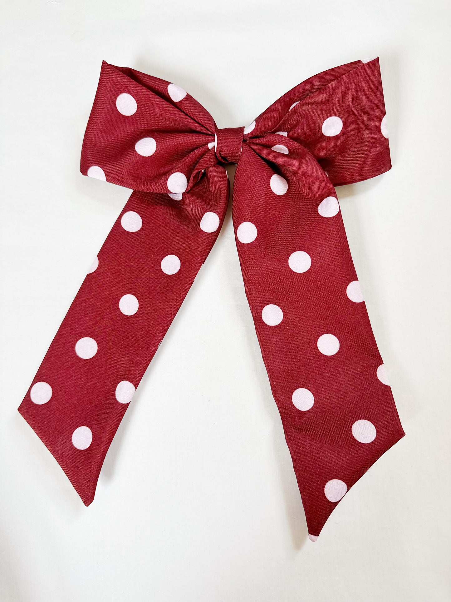 POWER Hair Bow in burgundy polka dot