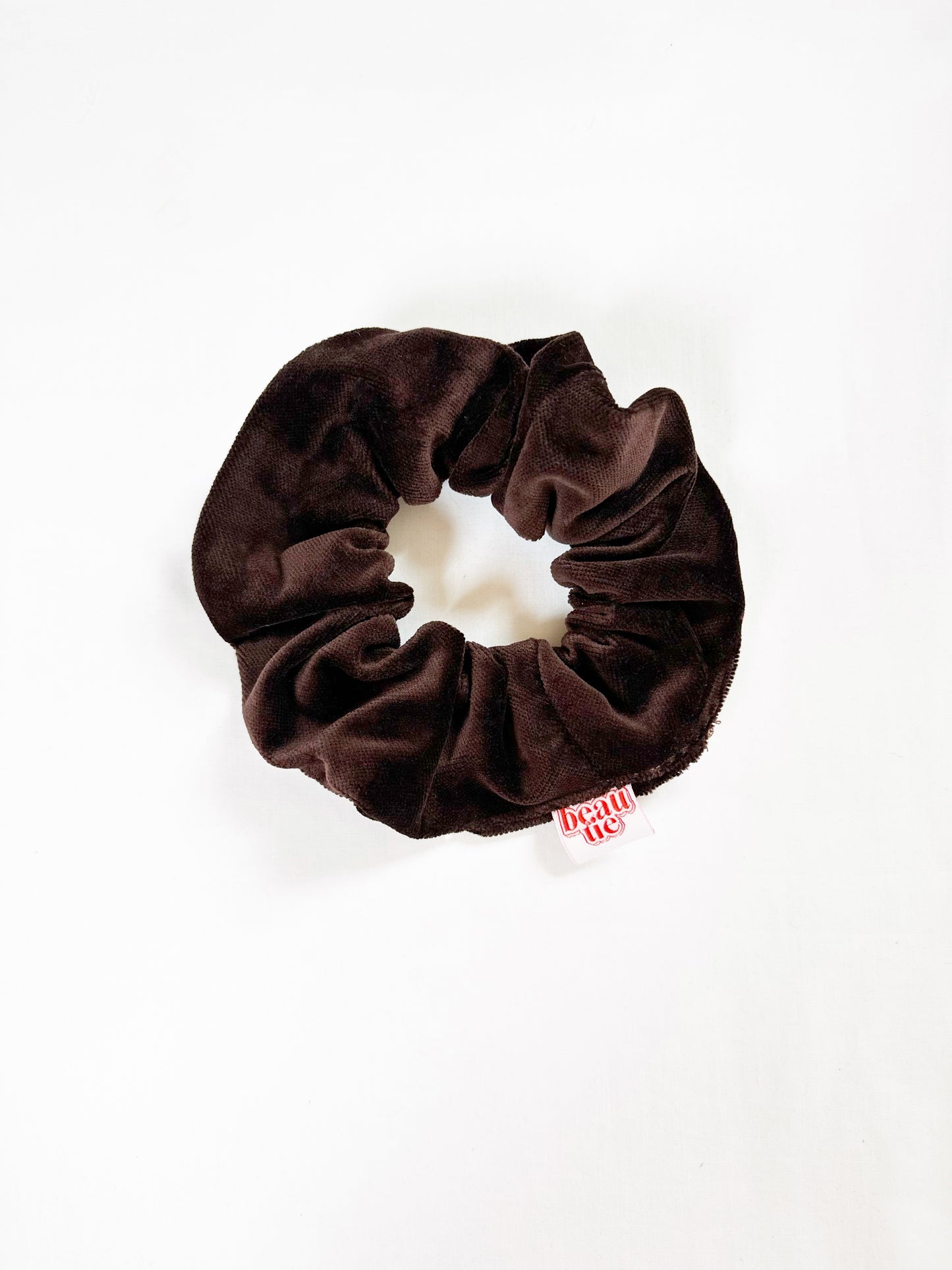 OG scrunchie in vintage brown velvet