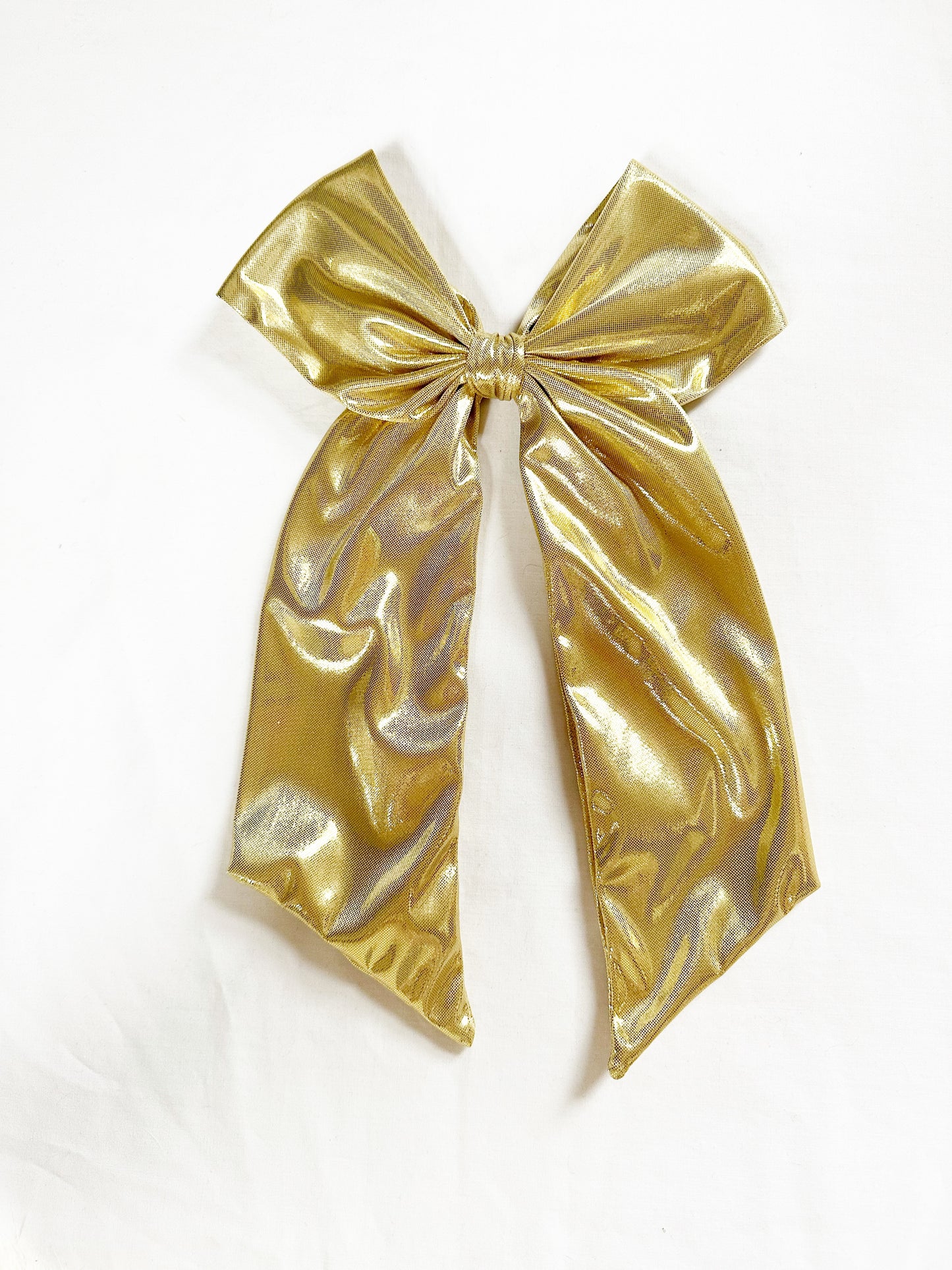Power Hair Bow in gold lamé