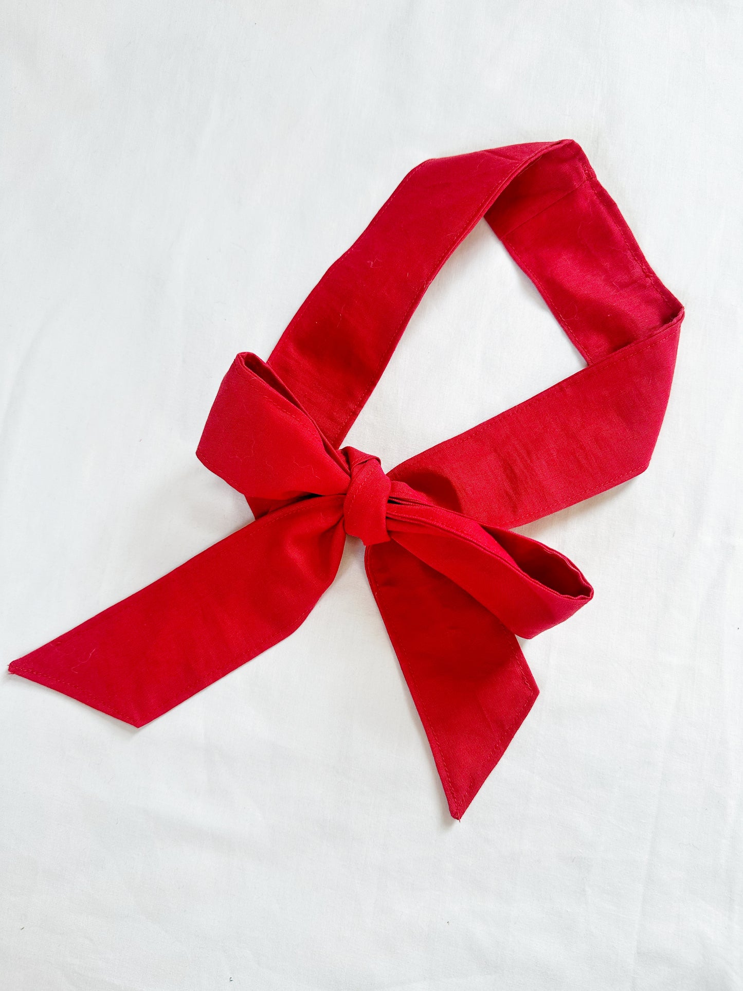VersaTie hair & neck tie in red cotton