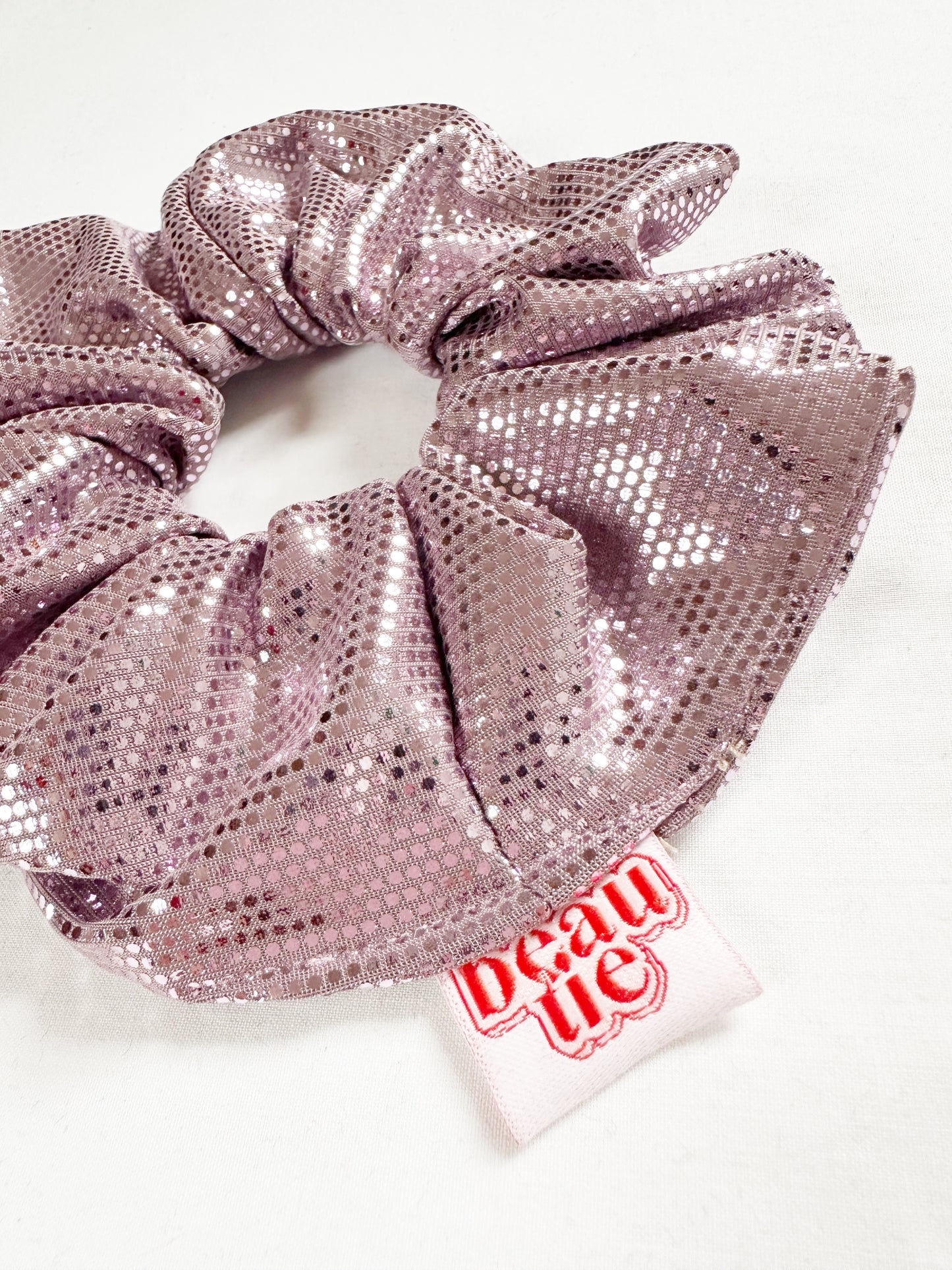 OG scrunchie in pink disco ball