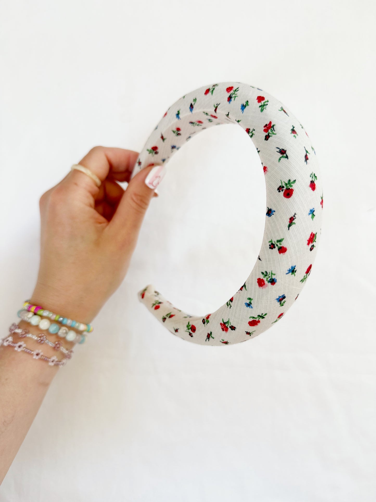 Padded Headband in red floral