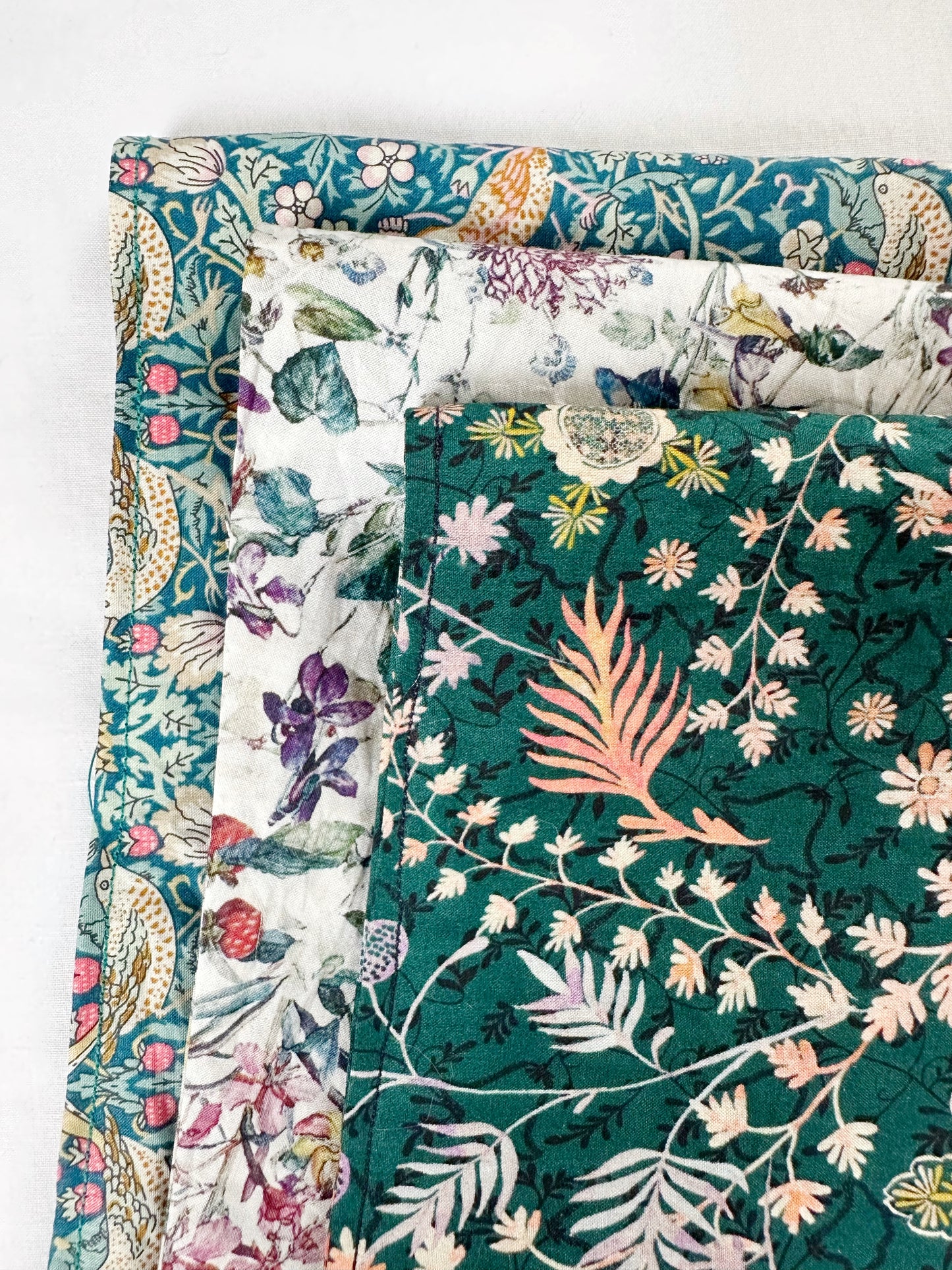 Liberty dark teal floral bandana & neck scarf