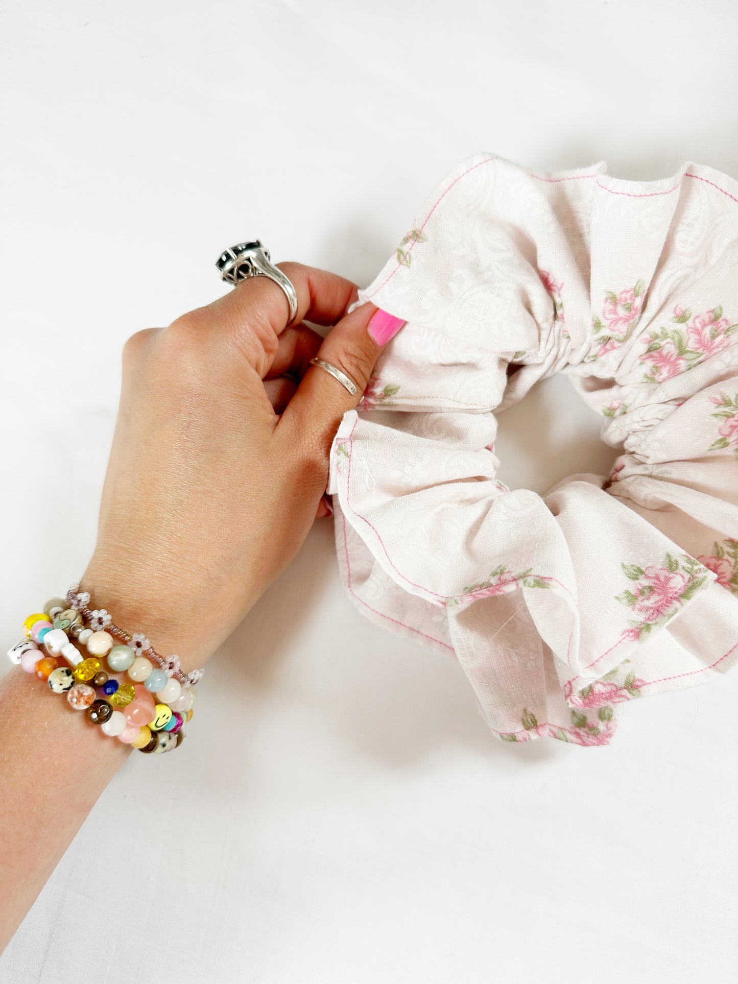 OG scrunchie in floral double frill