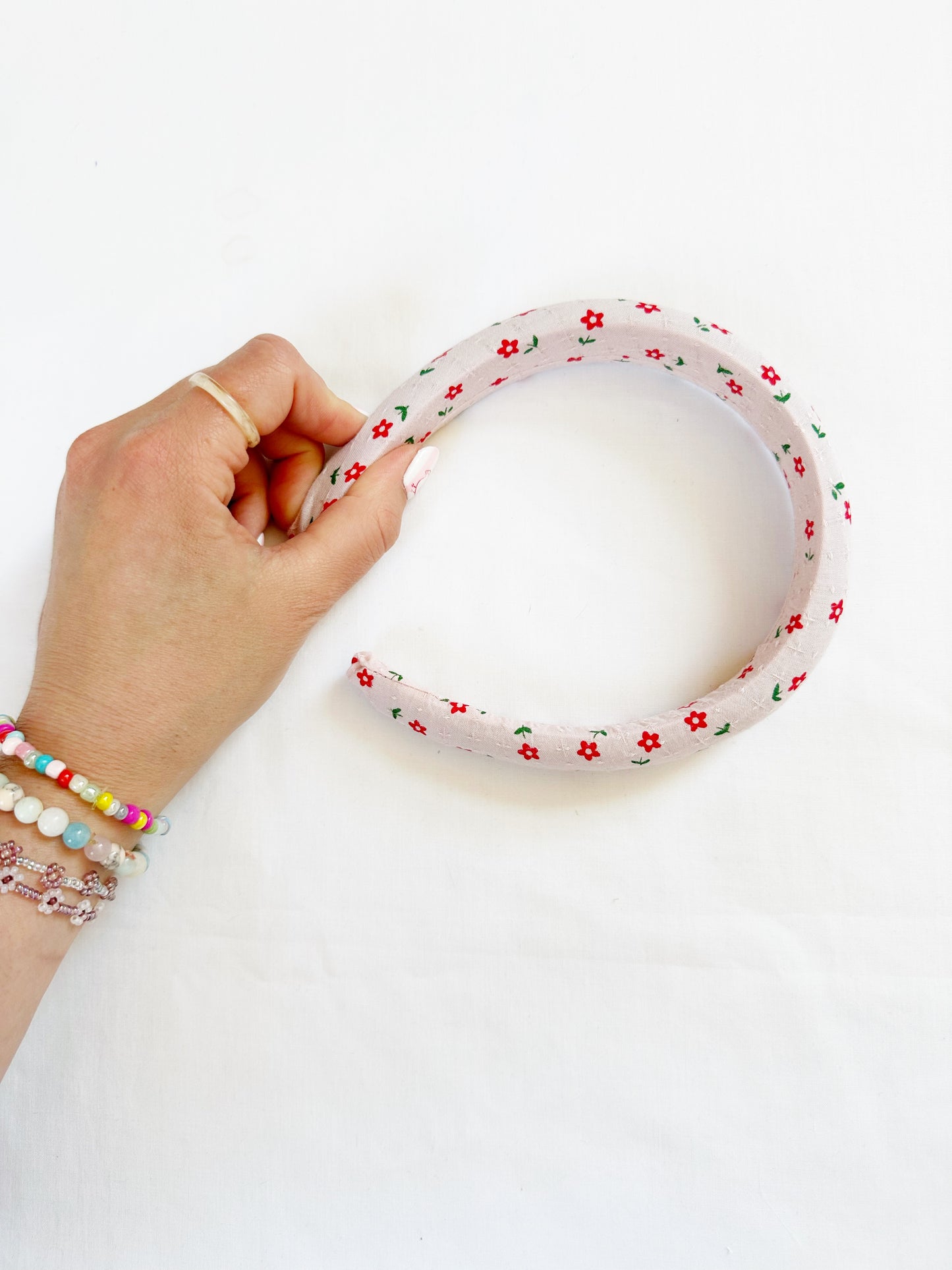 Classic Headband in pink red floral