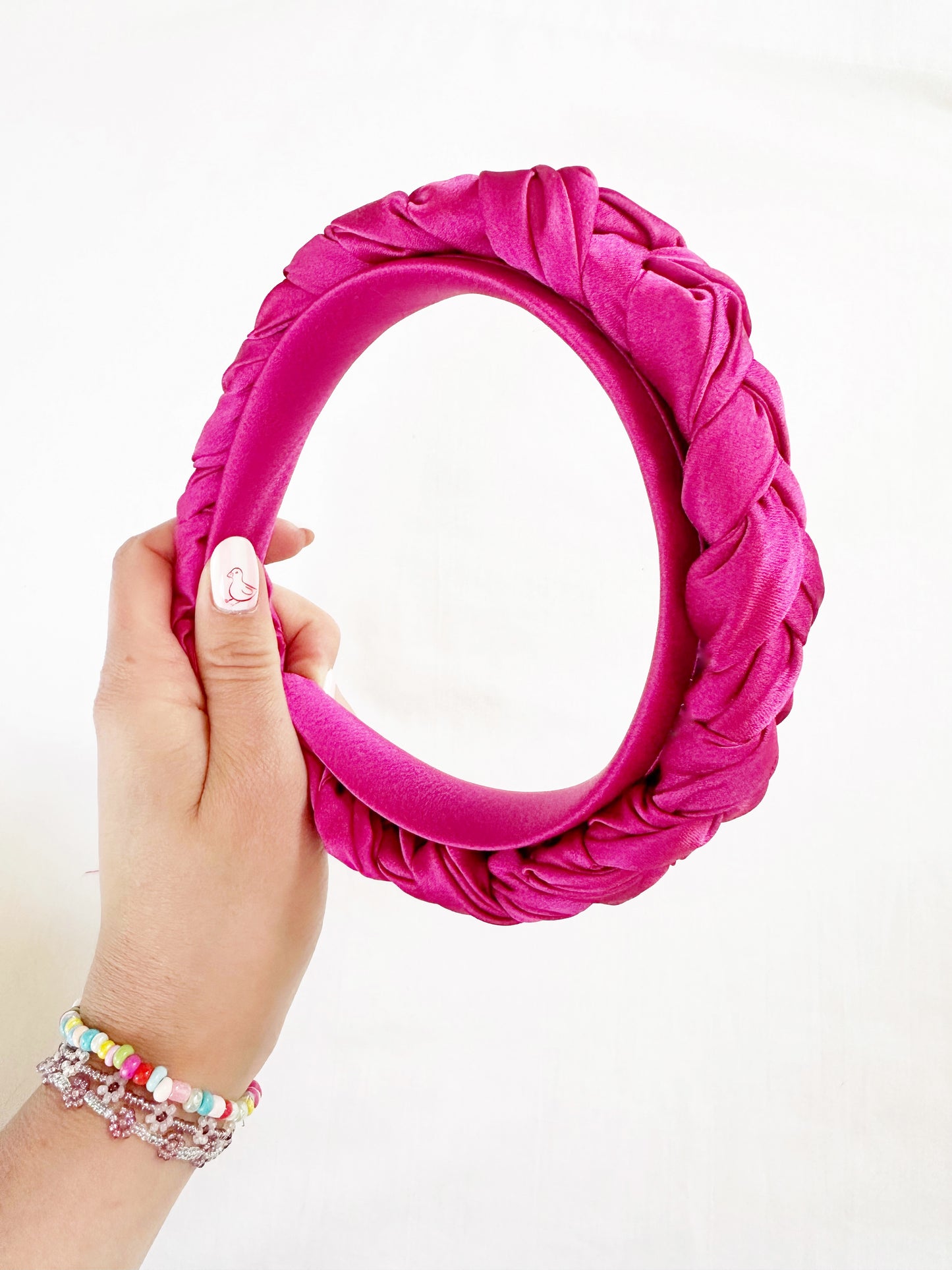 Plaited Headband in hot pink