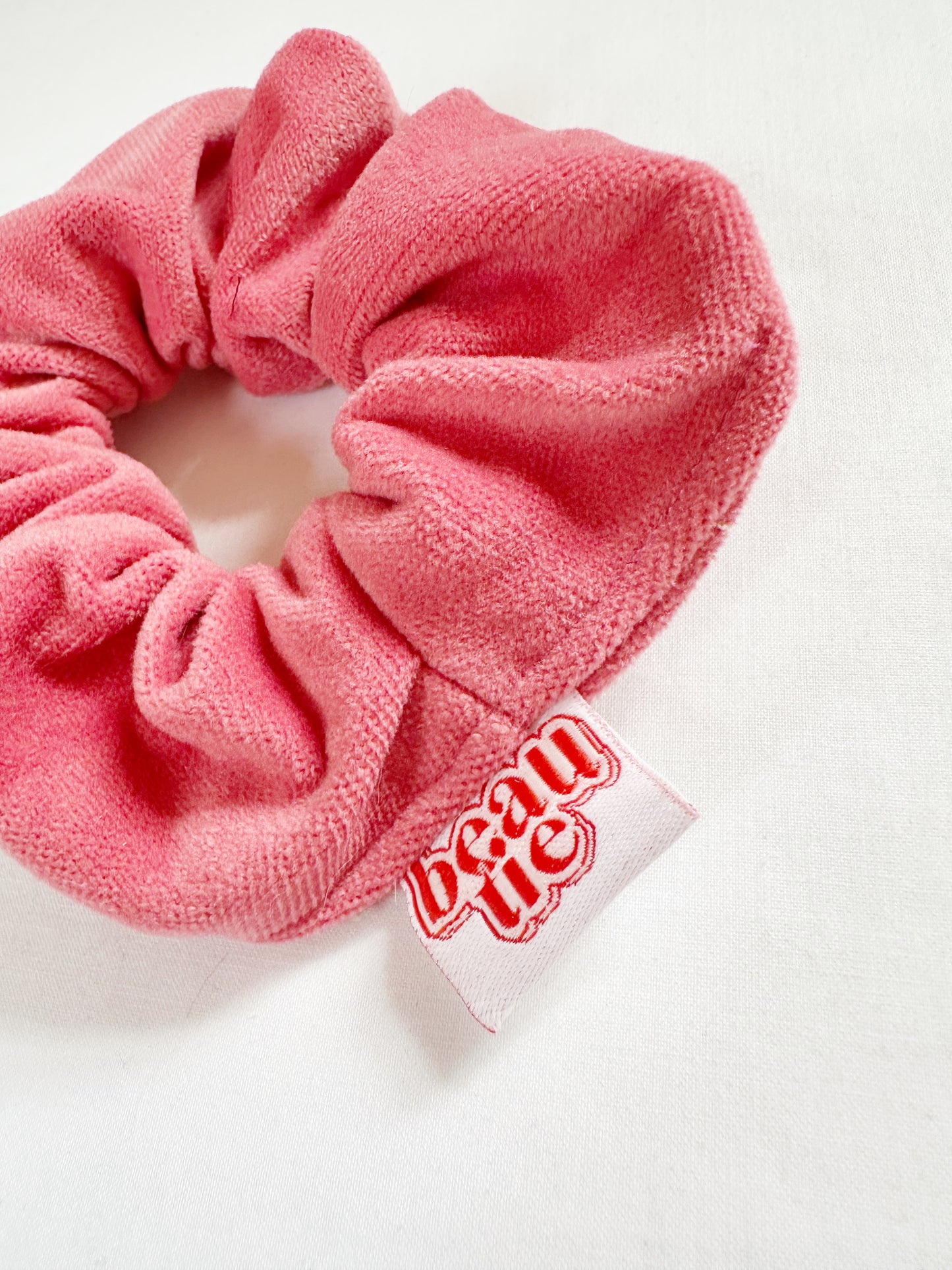 Mini Scrunchie in watermelon pink velvet
