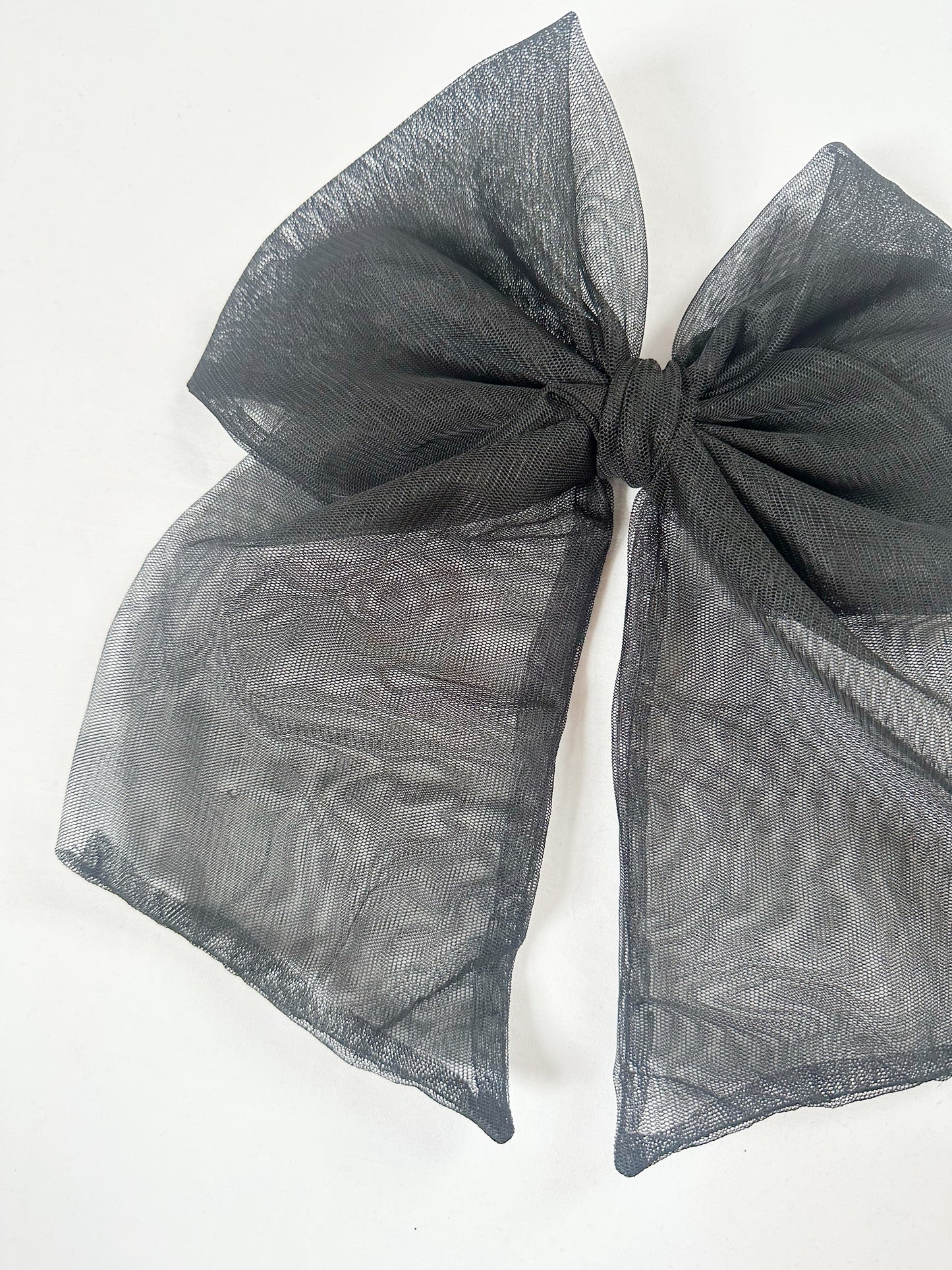 Power Hair Bow in sheer black
