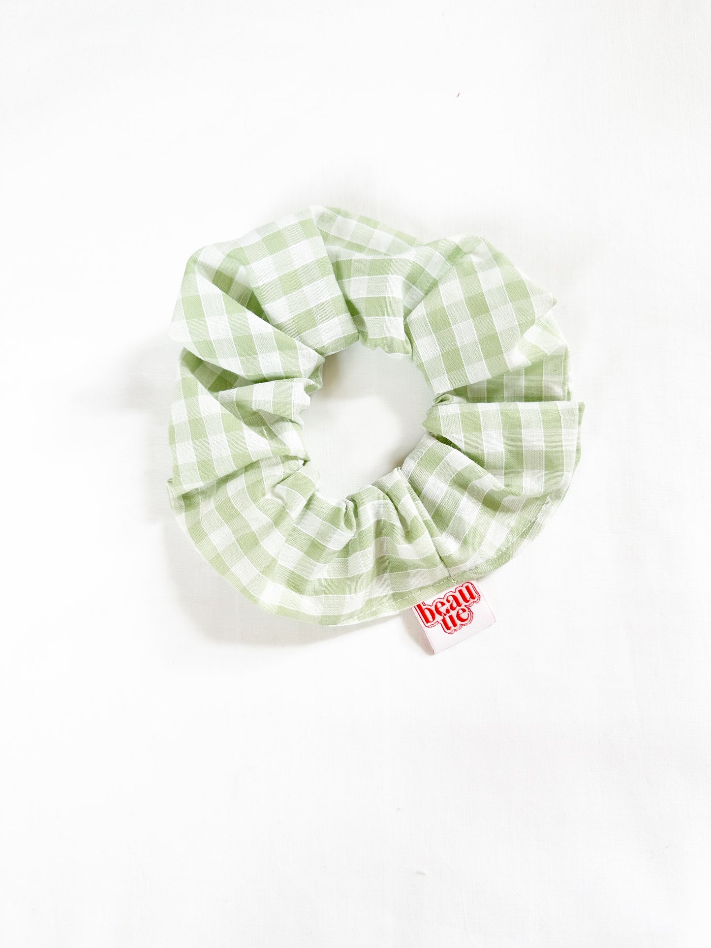 OG scrunchie in green gingham