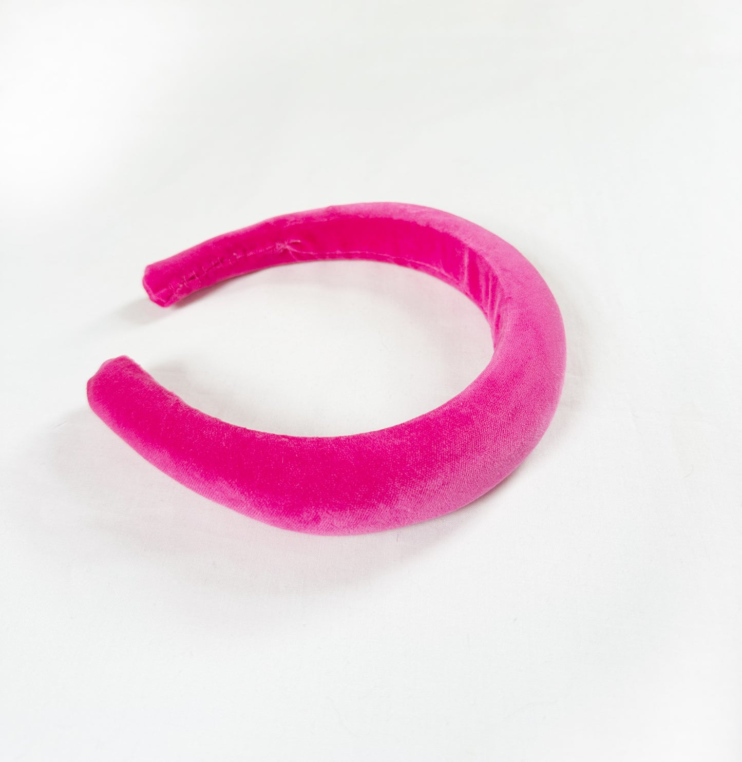 Padded Headband in Hot Pink Velvet