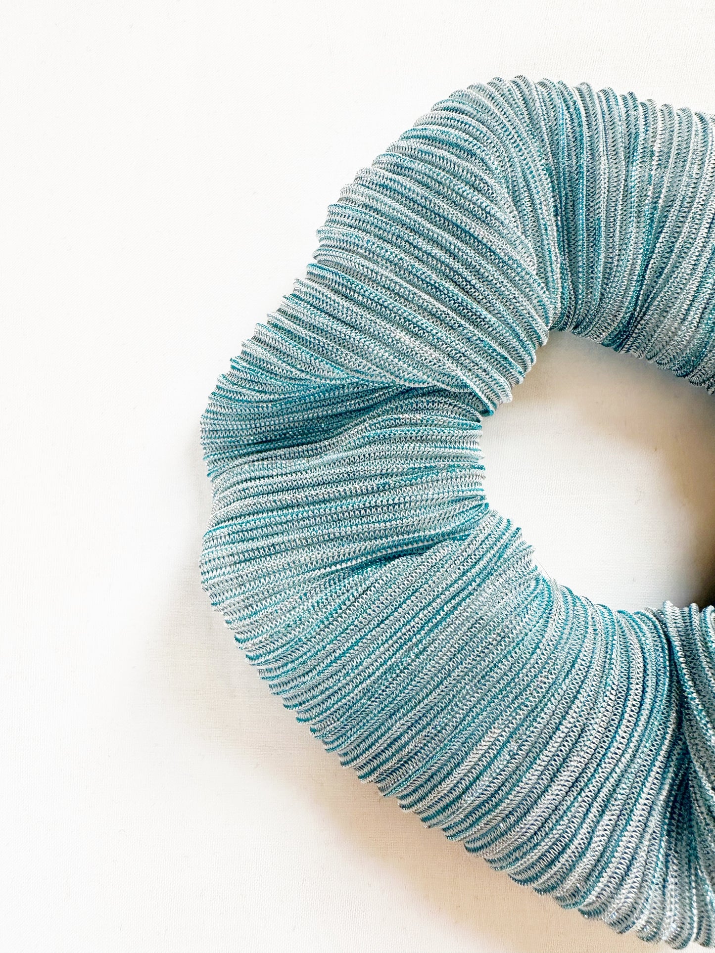 OG scrunchie in blue sparkly plissé