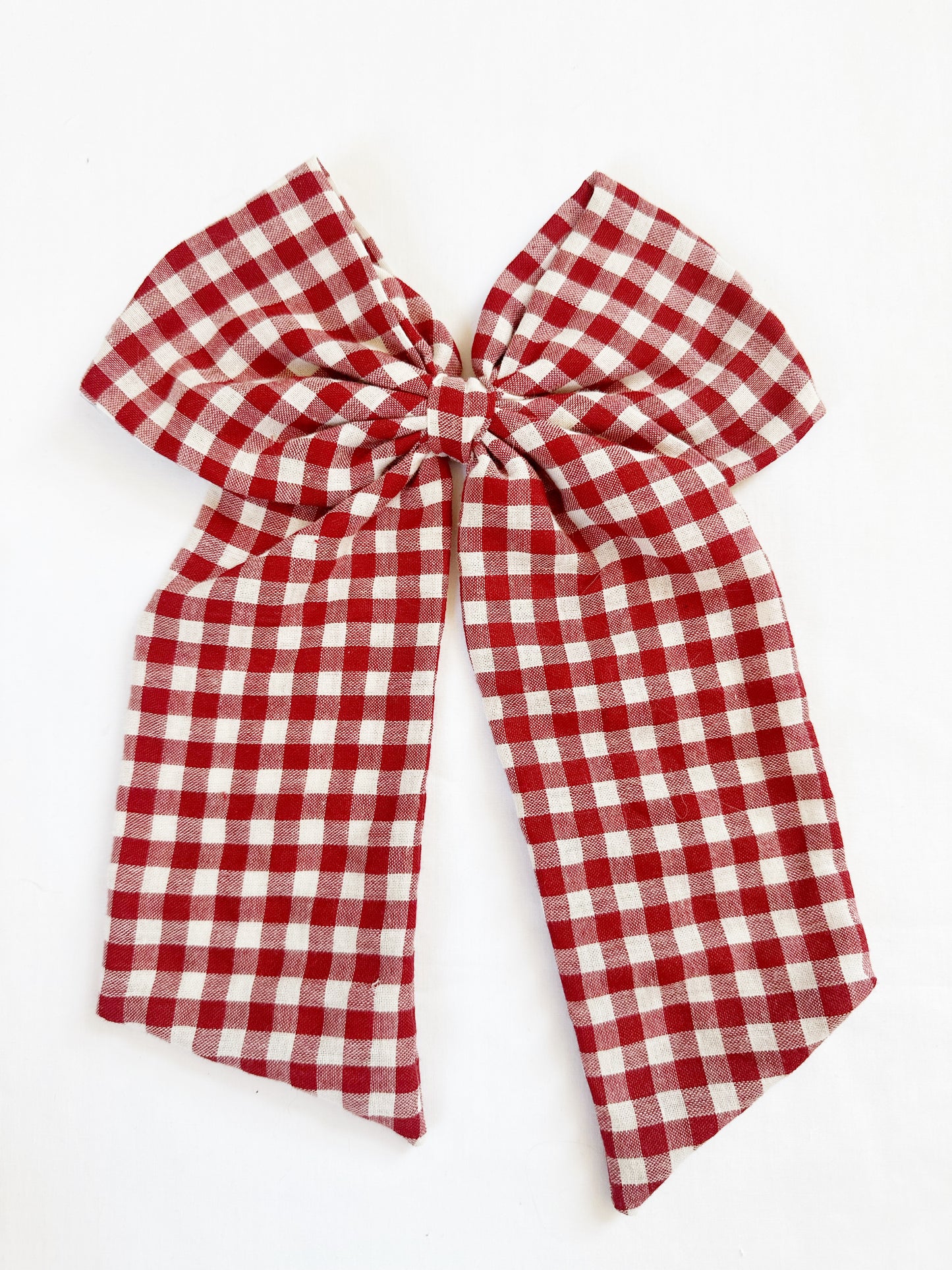 POWER Hair Bow in red gingham