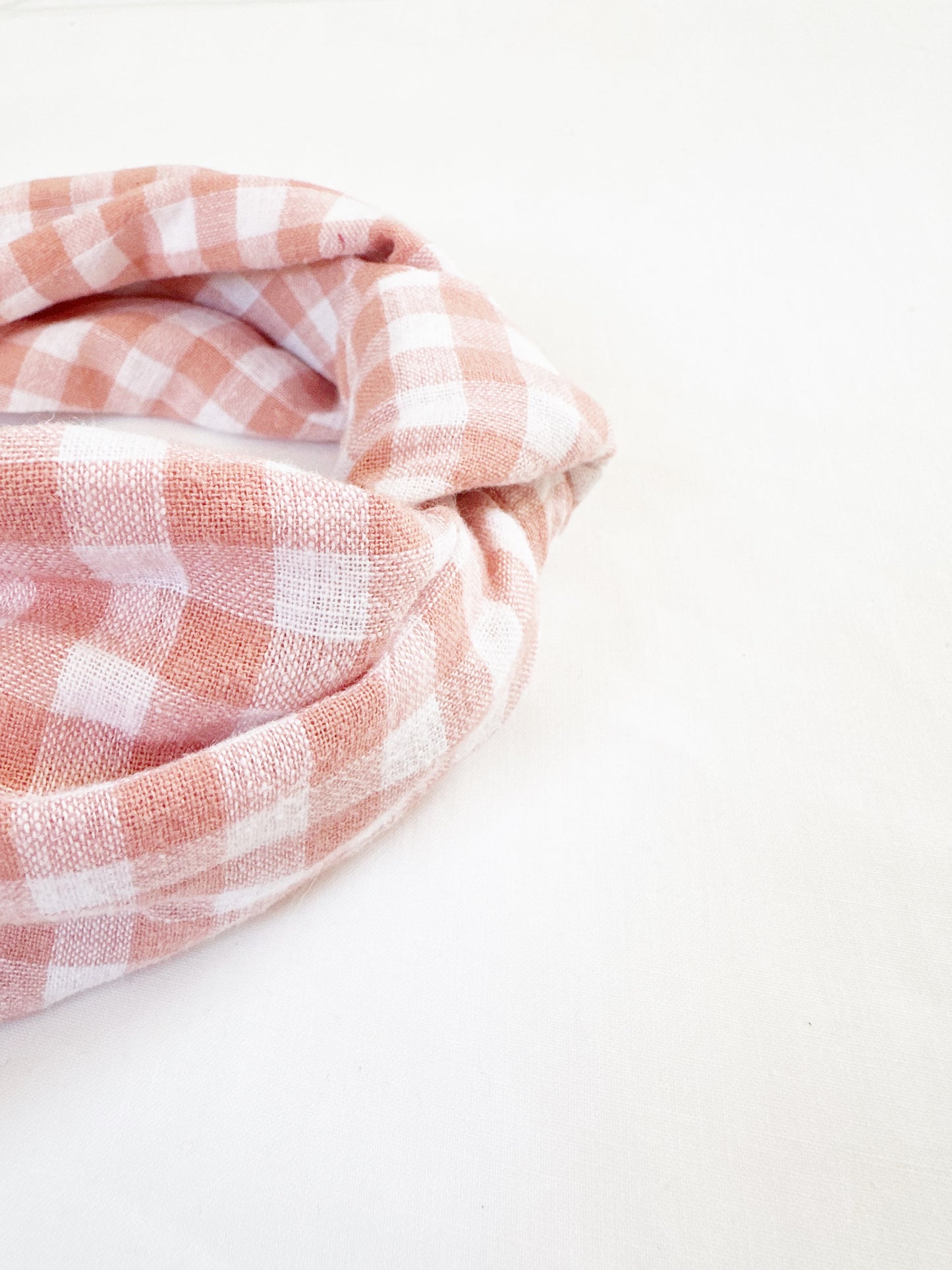 Knotted Headband in peachy pink cotton