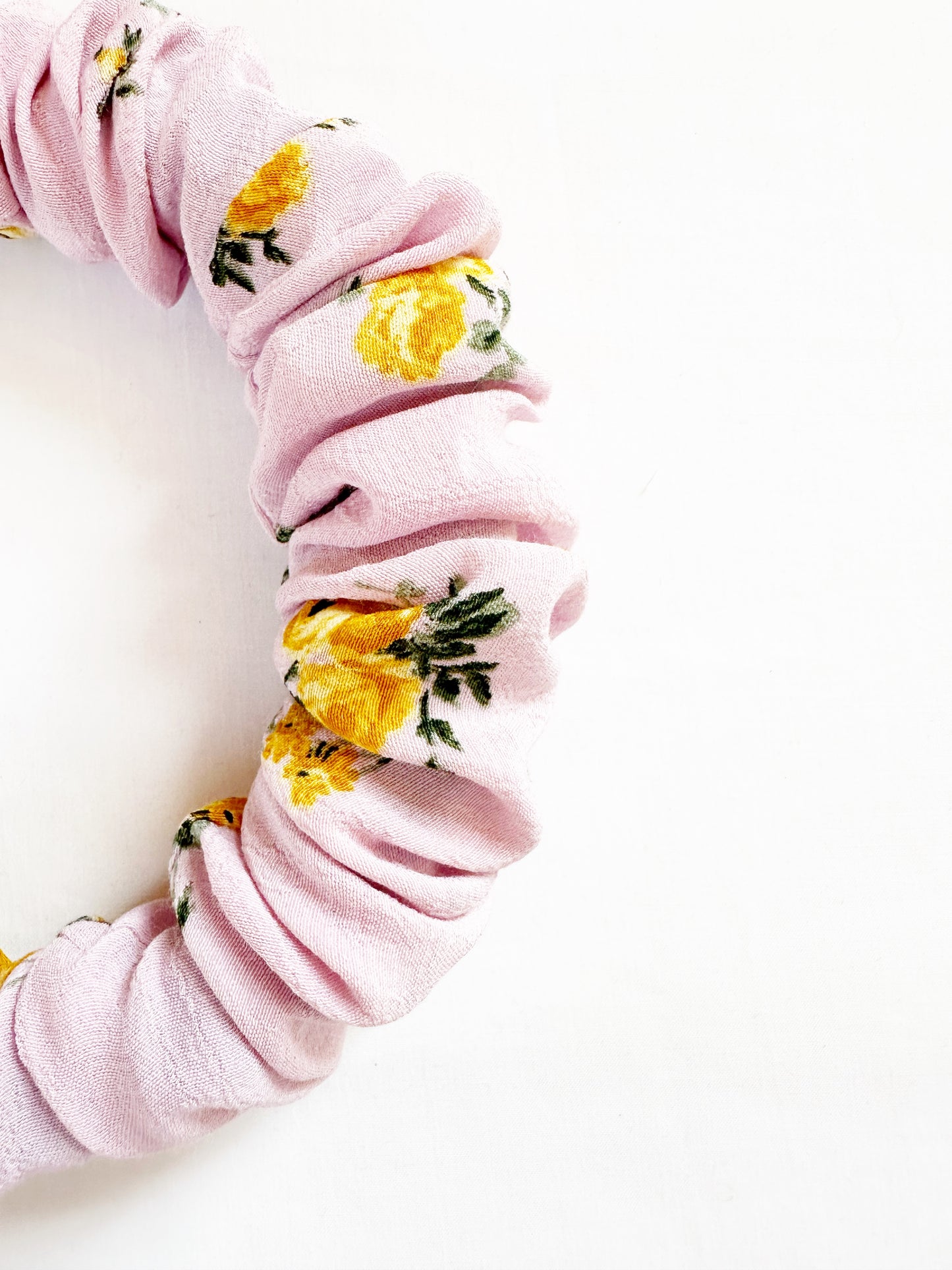 Ruffle Headband in pink yellow floral