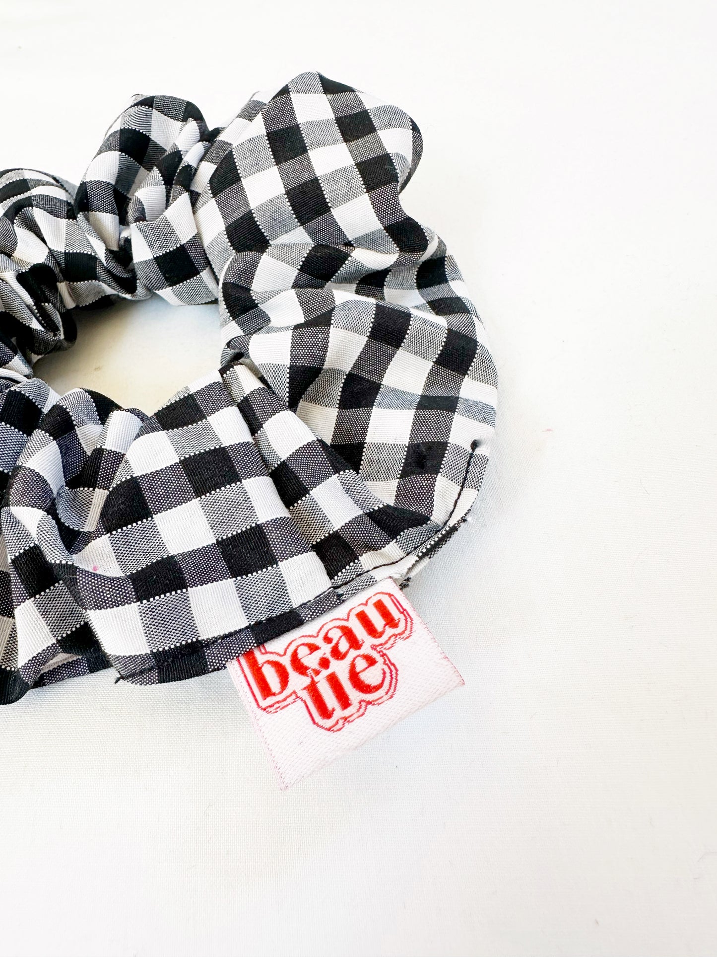 Madison OG scrunchie in black and white gingham