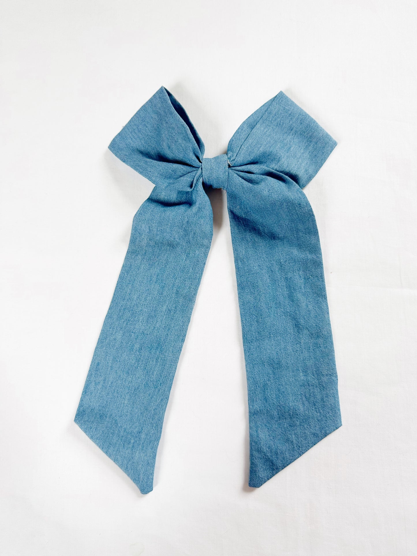 POWER Hair Bow in denim blue
