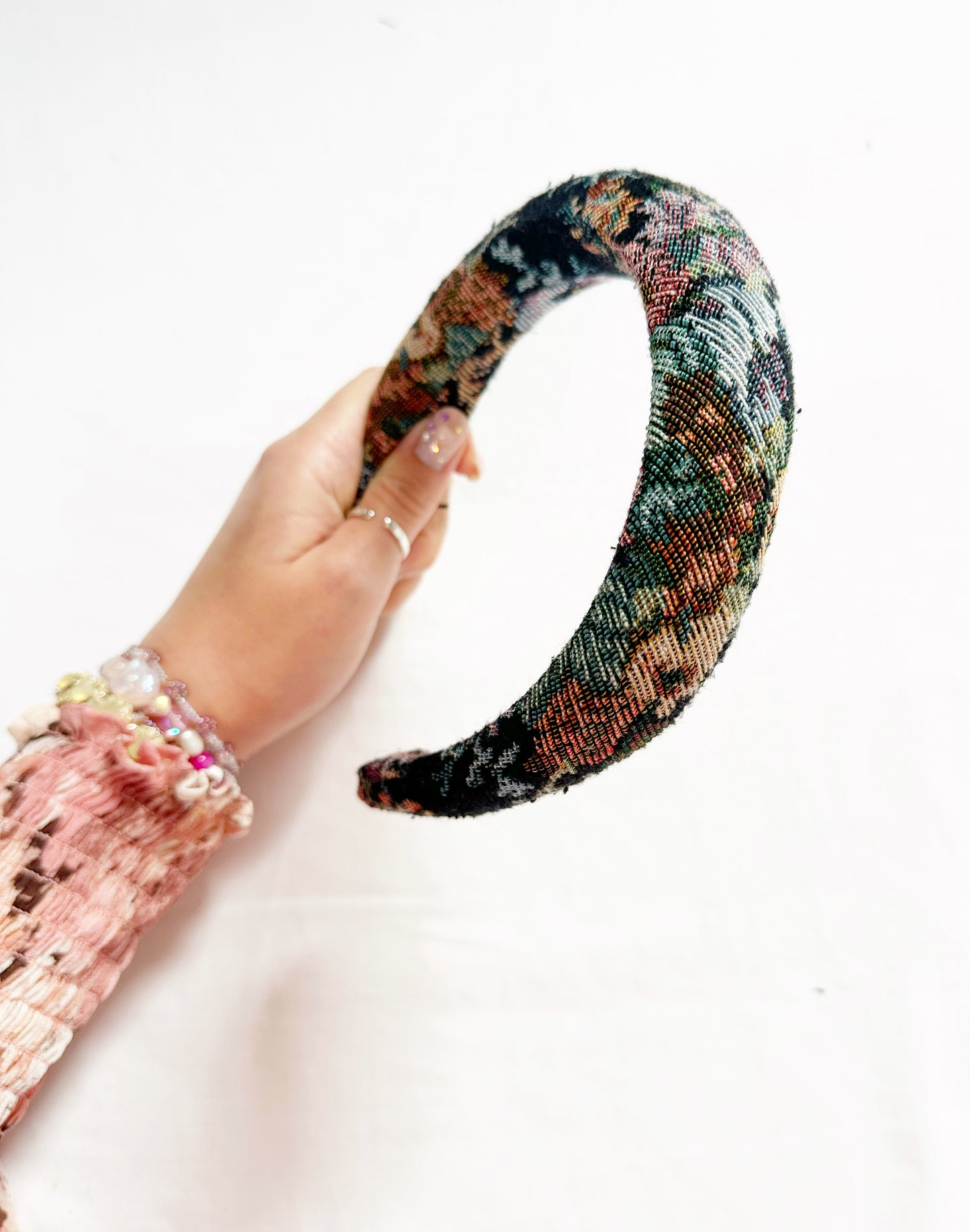 Padded Headband in floral tapestry