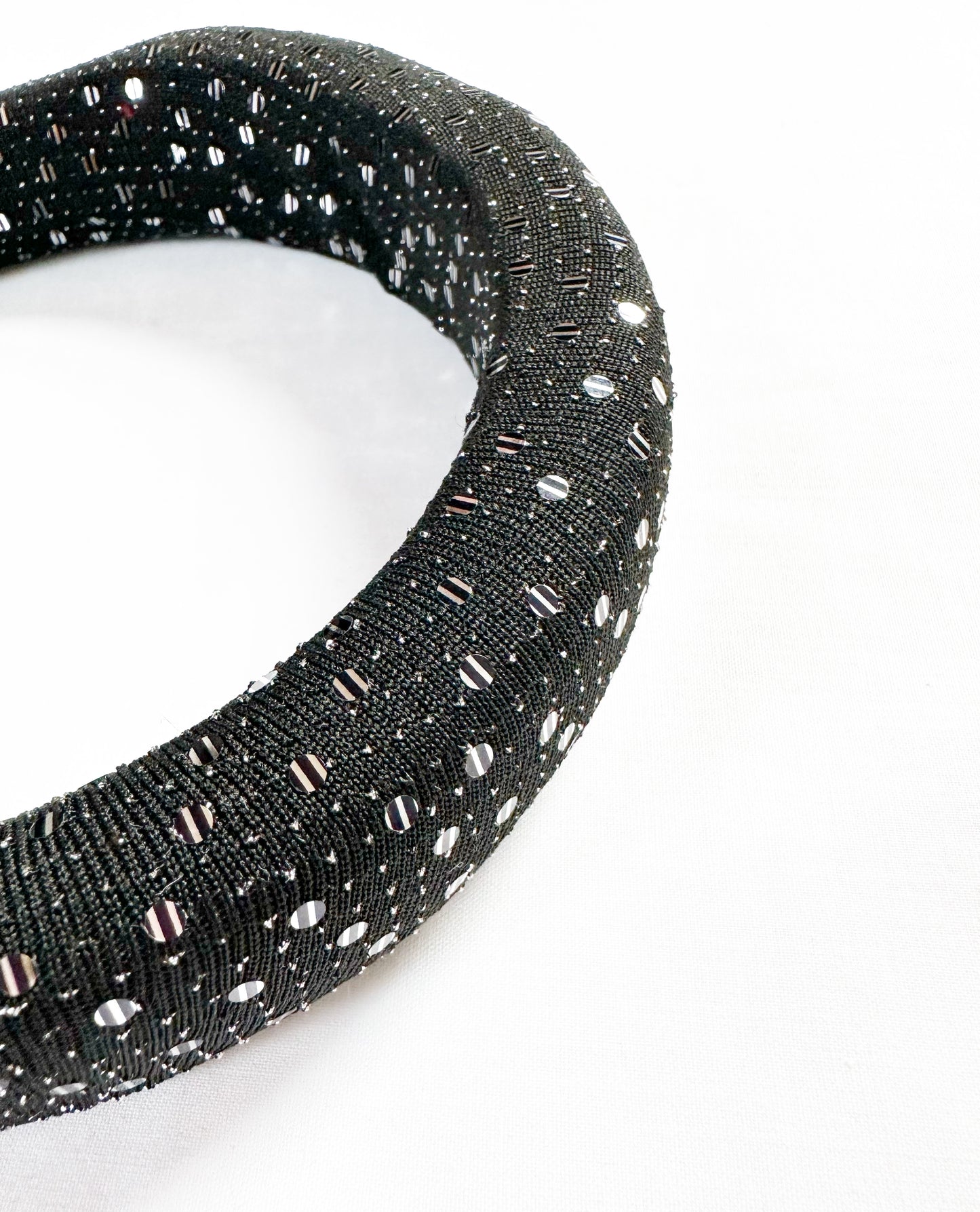 Classic Headband in black and silver sparkle