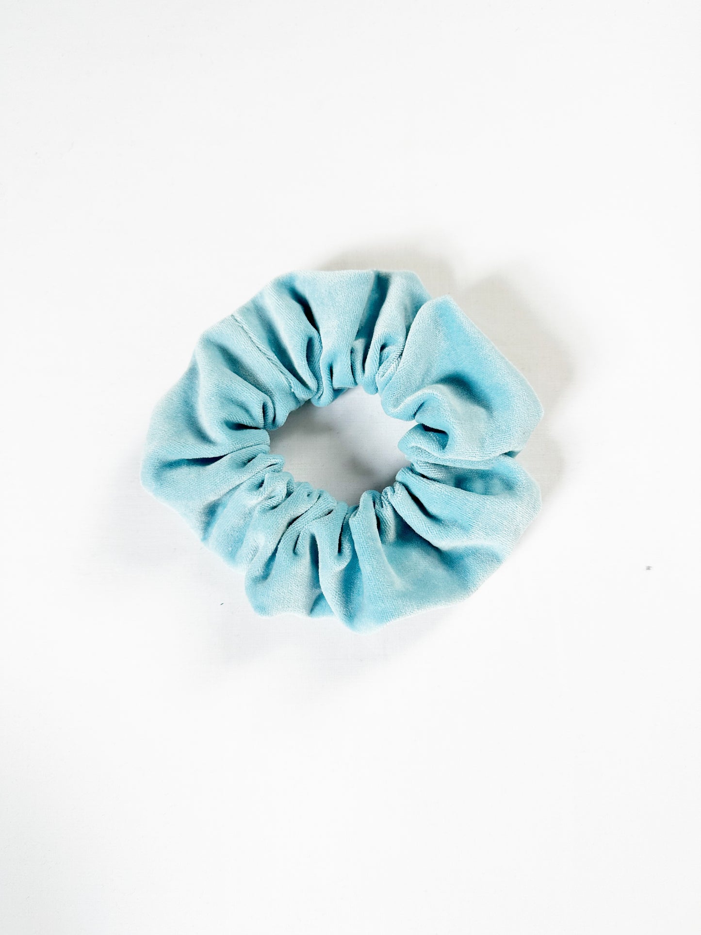 OG scrunchie in icy blue velvet