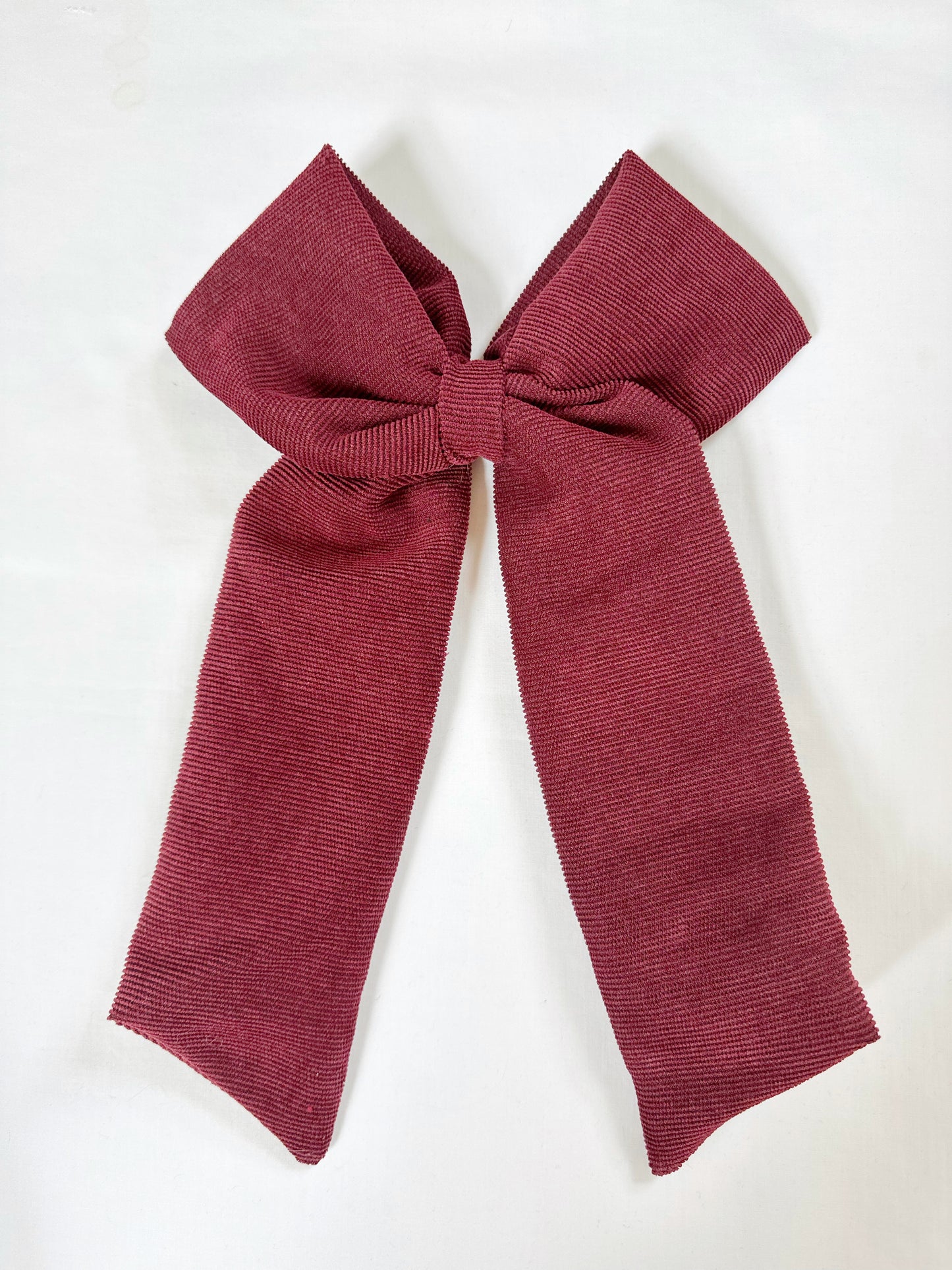 POWER Hair Bow in burgundy cord
