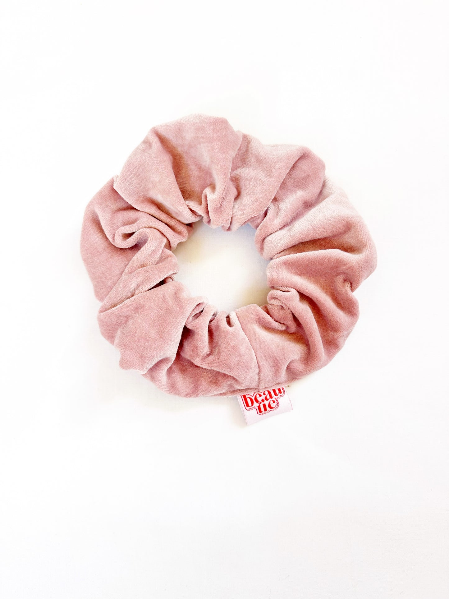 OG scrunchie in pale pink velvet
