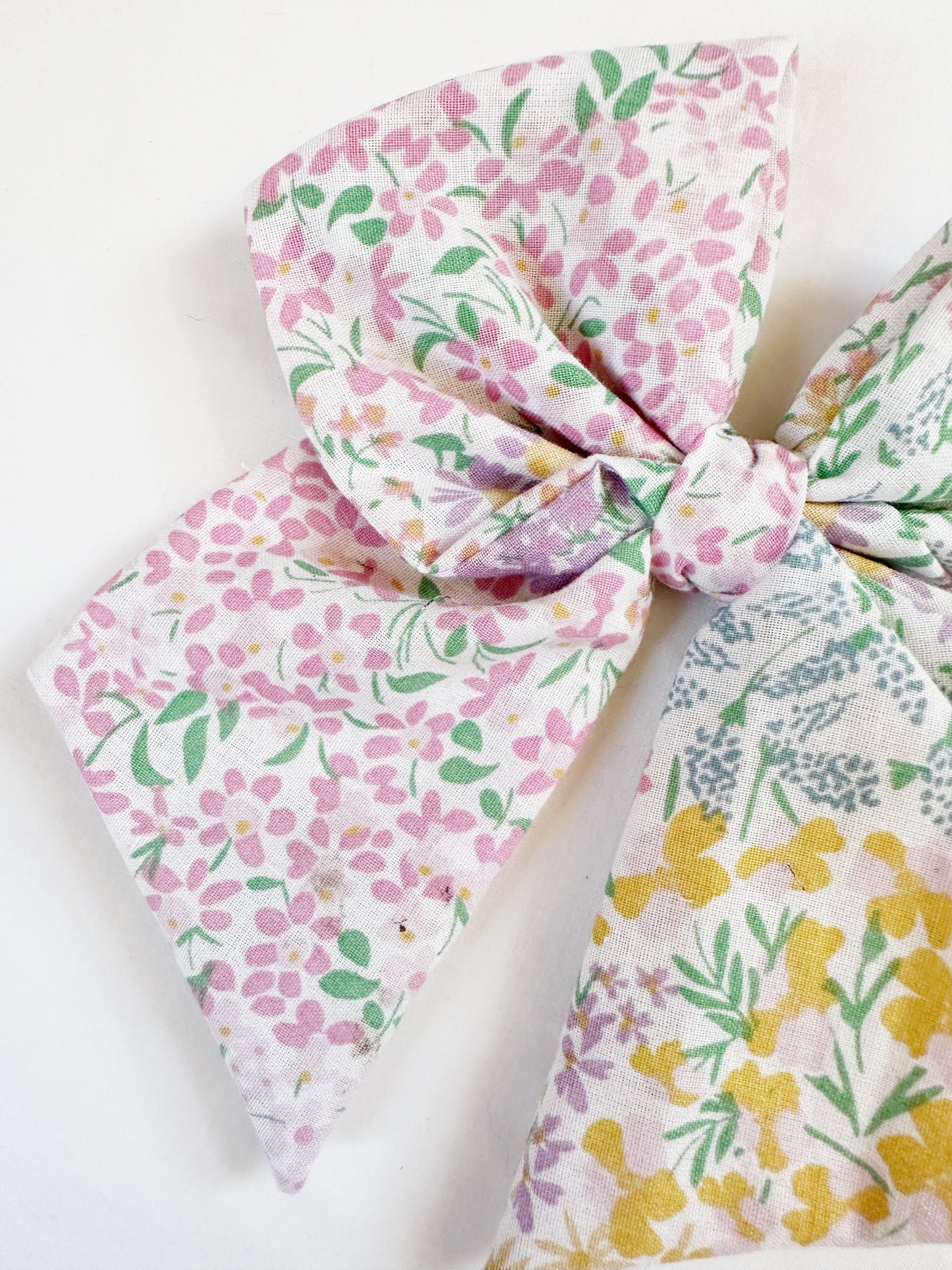 Beau hair bow in Enid floral cotton
