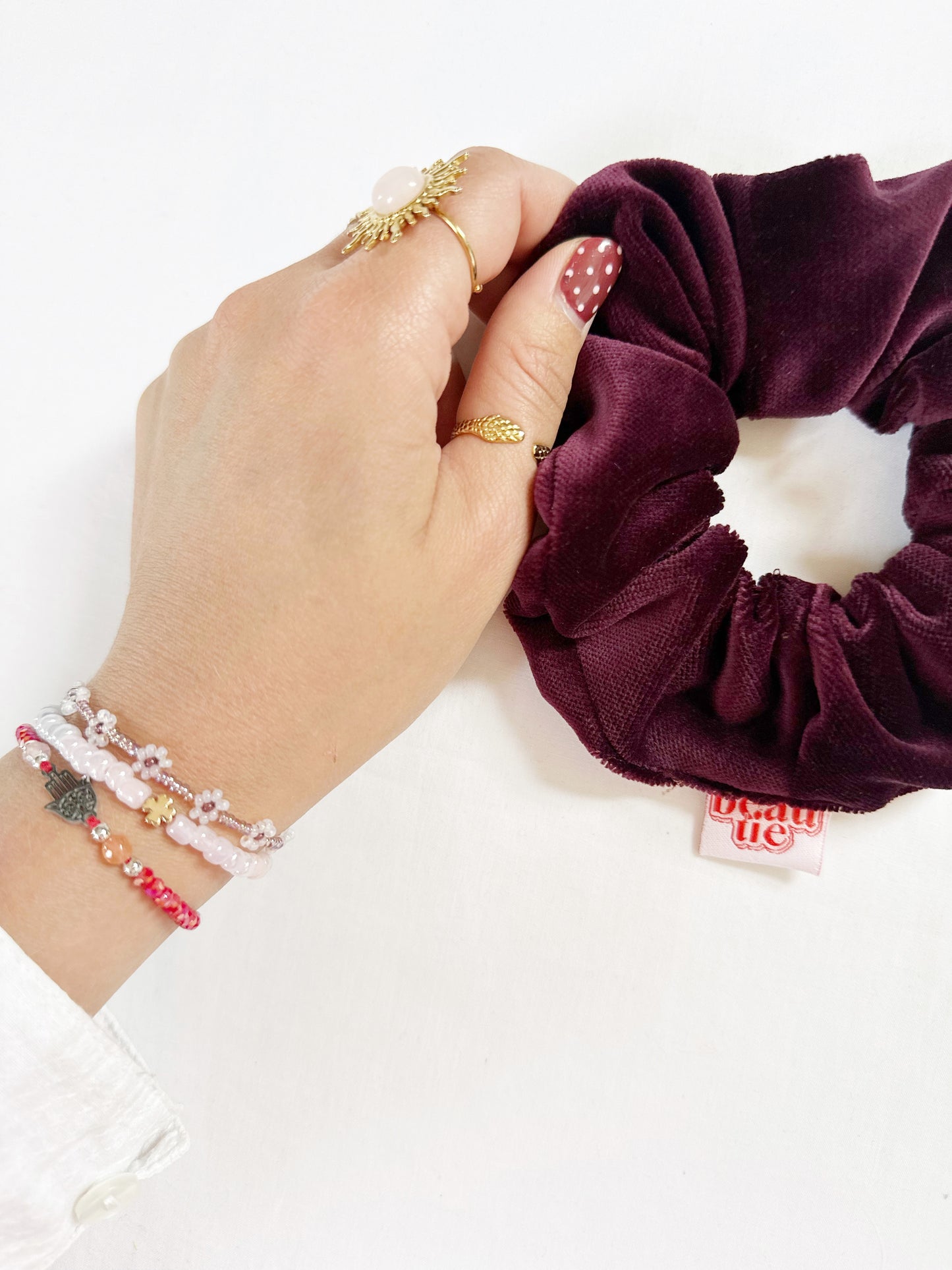 OG scrunchie in vintage berry velvet