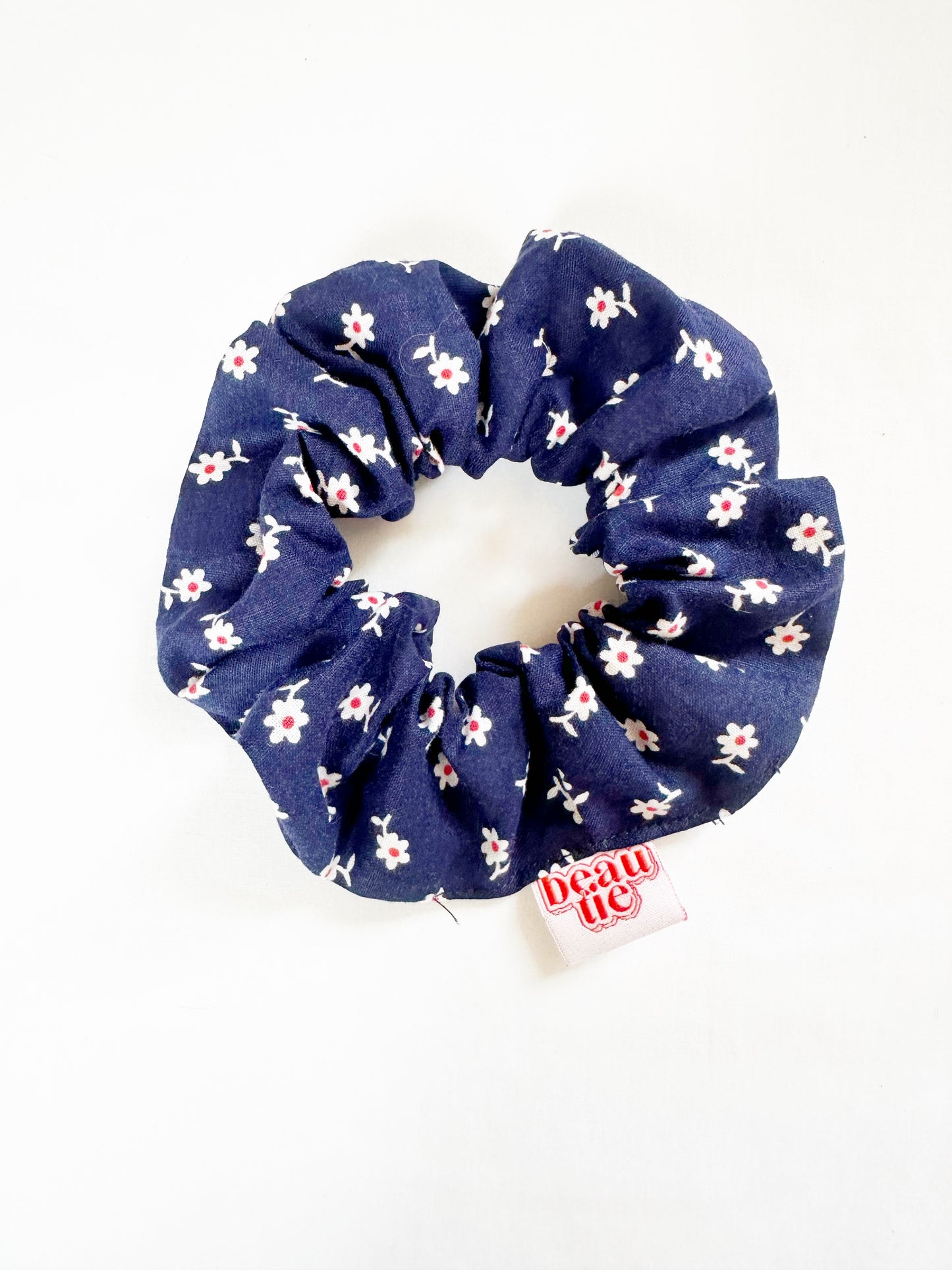 OG scrunchie in vintage navy floral