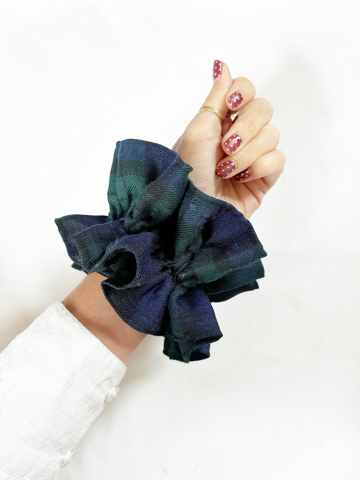 OG scrunchie in tartan double frill