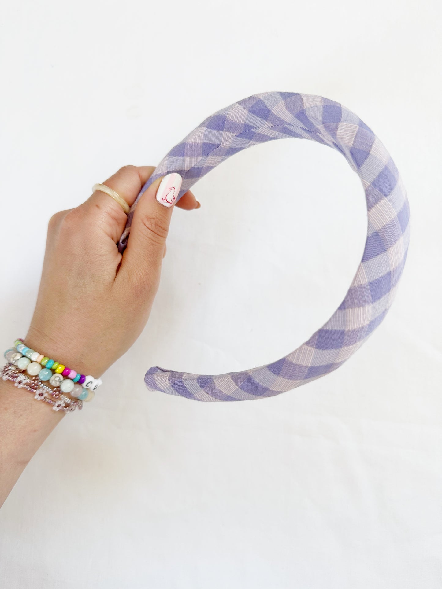 Classic Headband in lilac and pink gingham